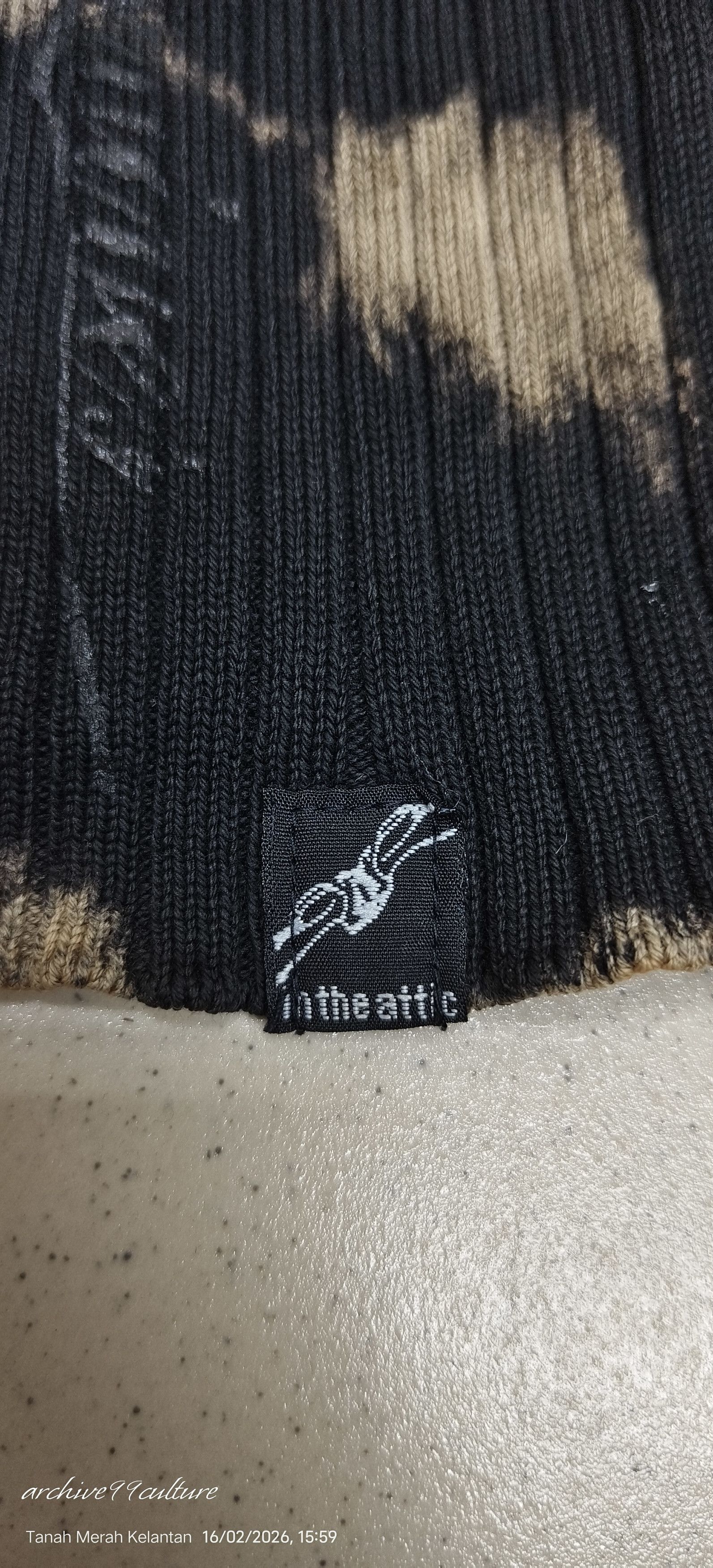 In The Attic AW2000 Bleached Grunge Lace-Up Ribbed Knit Sweater Size US M / EU 48-50 / 2 - 5 Thumbnail