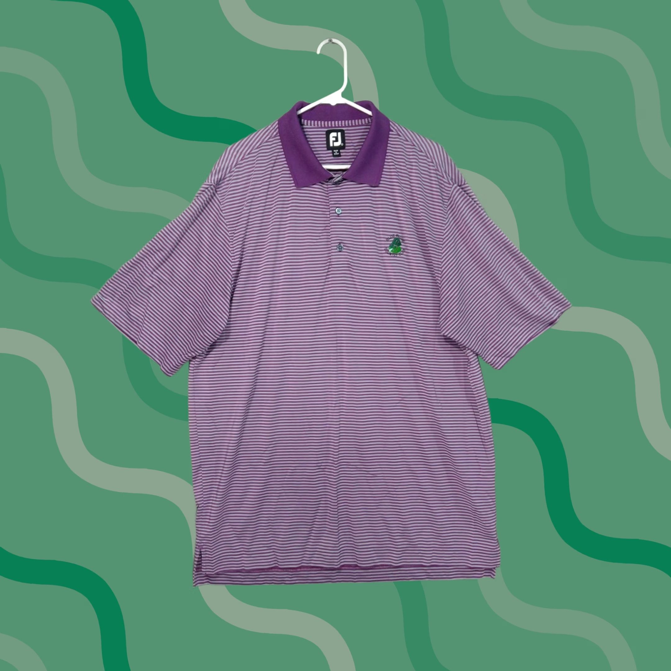 Footjoy FootJoy Polo Mens XL Purple Striped Short Sleeve Golf Performance Shirt Size US XL / EU 56 / 4 - 1 Thumbnail