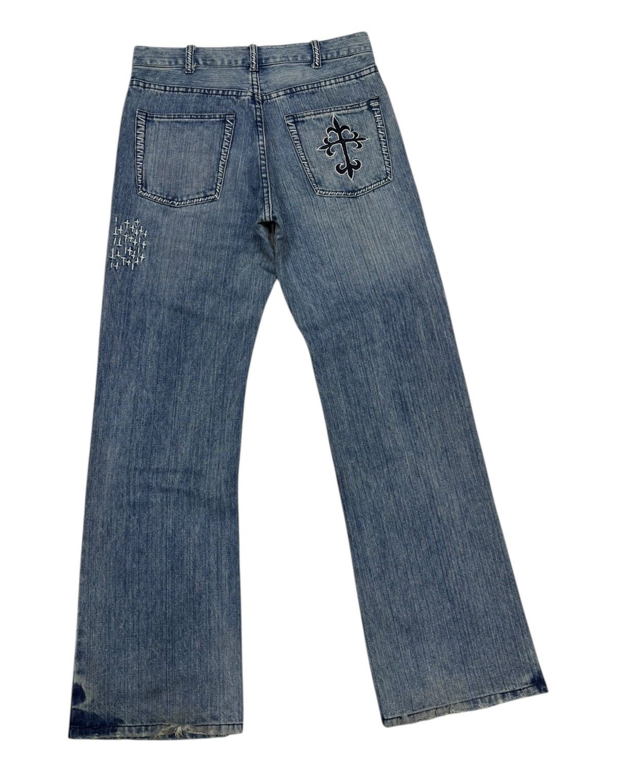 Yasuyuki Ishii × Yoshiyuki Konishi YOSHIYUKI KONISHI CROSS FLARE DENIM CUSTOM JEANS Size US 30 / EU 46 - 10 Thumbnail