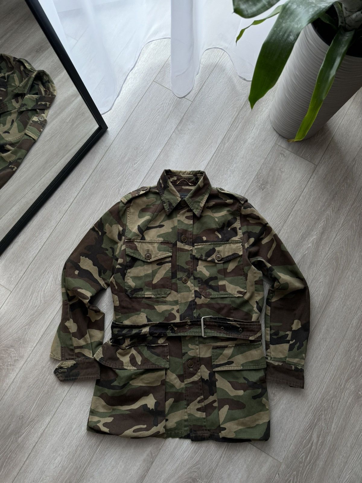Saint Laurent Paris Saint Laurent “Love” Camo Trench Coat Jacket Size S / US 4 / IT 40 - 6 Thumbnail