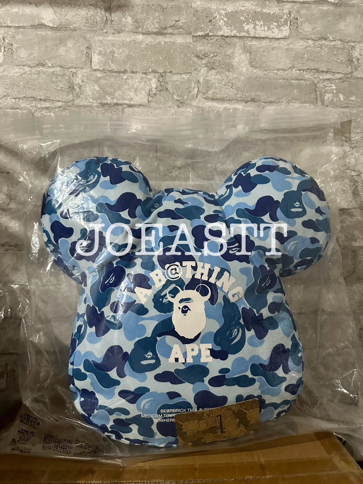 image of Bape X Medicom Abc Camo Be@r Cushion in Blue, Men's