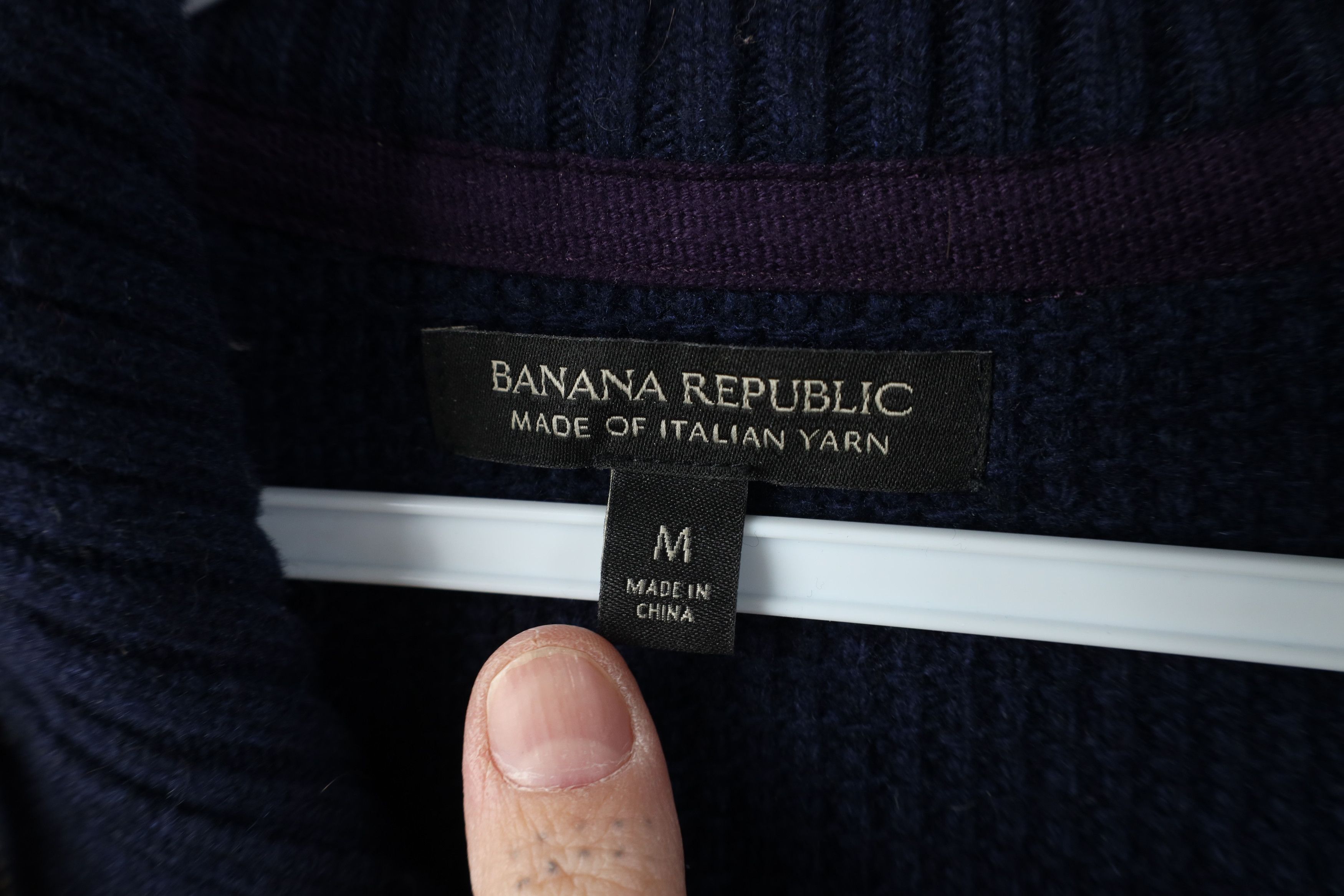 Banana Republic Banana Republic Italian Merino Wool Thermal Knit Jacket Blue Size US M / EU 48-50 / 2 - 8 Thumbnail