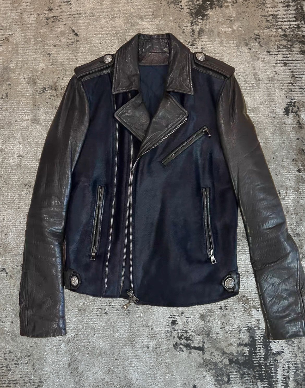 Balmain Ponyhair Jacket with Calf Skin Sleeves by Decarnin