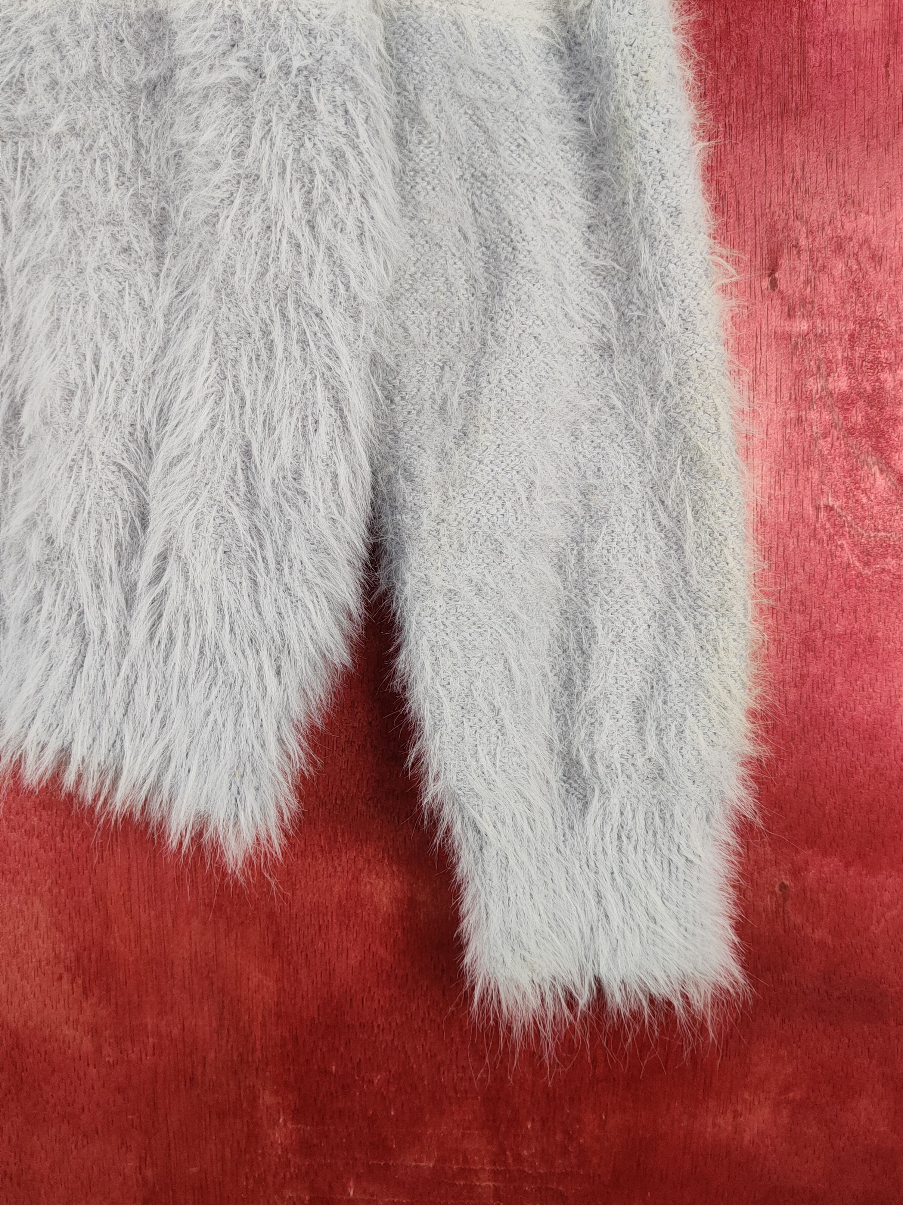 Homespun Knitwear Healthy Karen Blue Shag Shaggy Fur Mohair Knitwear #S2279 Size L / US 10 / IT 46 - 6 Thumbnail