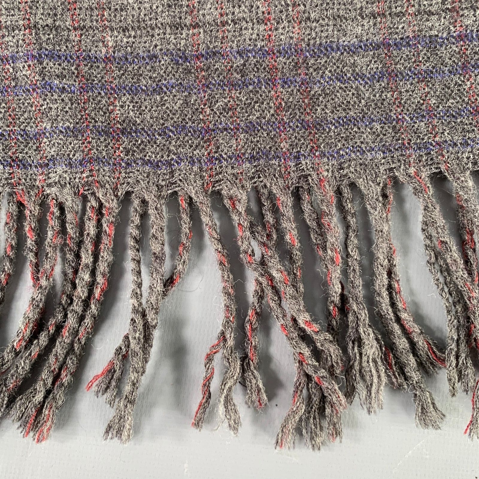 Scotch & Soda SCOTCH AND SODA Grey Navy Stripe Wool Blend Woven Scarf Size ONE SIZE - 3 Thumbnail