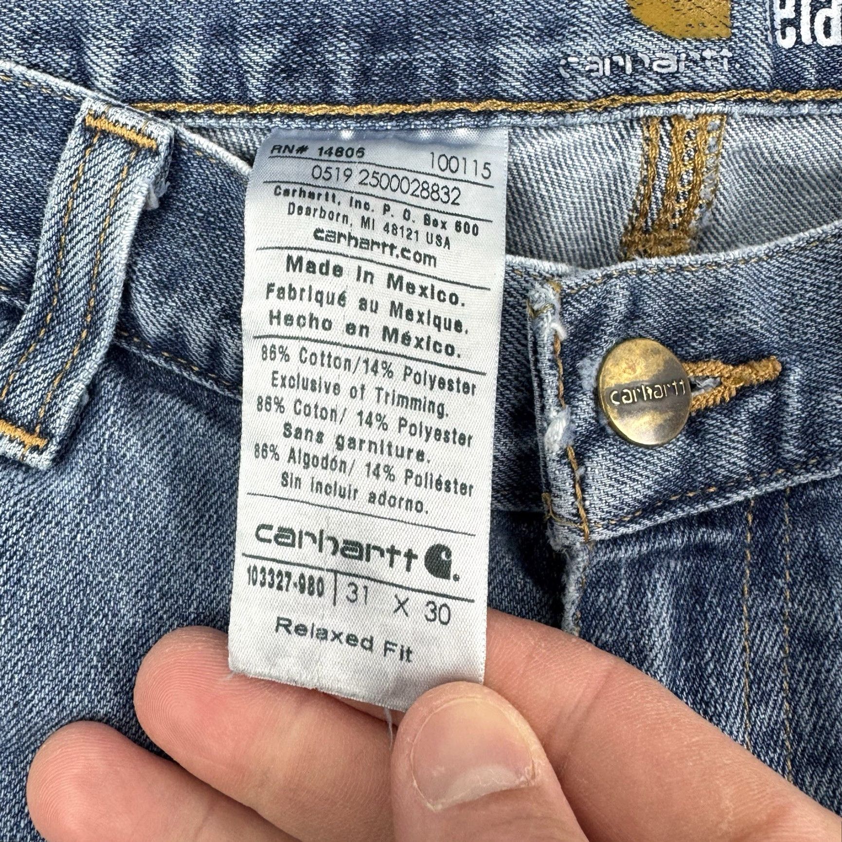 Carhartt VINTAGE Carhartt Jeans Adult 31x30 Blue Relaxed Fit Grunge Y2K Mens Size US 31 - 4 Thumbnail