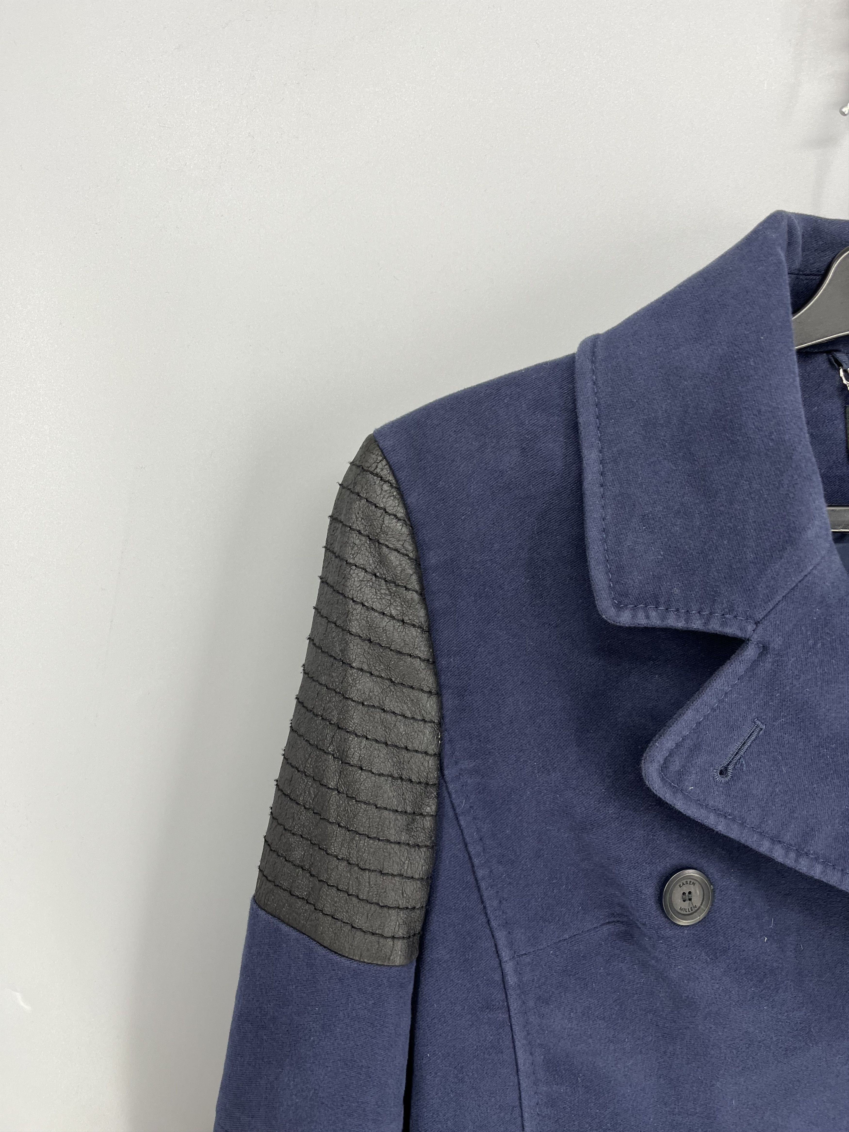 Karen Millen Women's 8 Double Breasted Navy Pea Coat