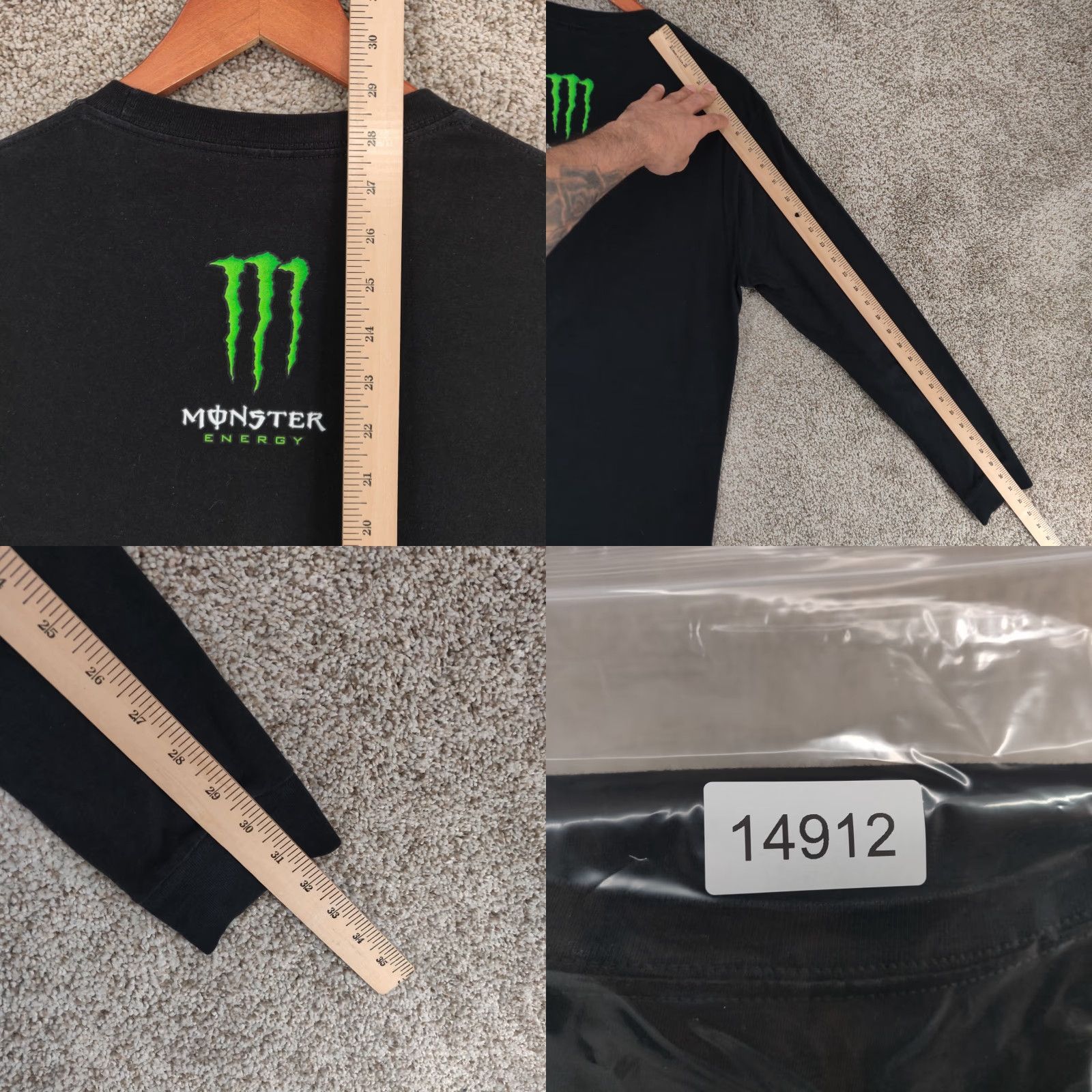 Logo 7 Monster Energy Shirt Mens Medium Black Long Sleeve Logo Y2K Motocross Size US M / EU 48-50 / 2 - 8 Thumbnail