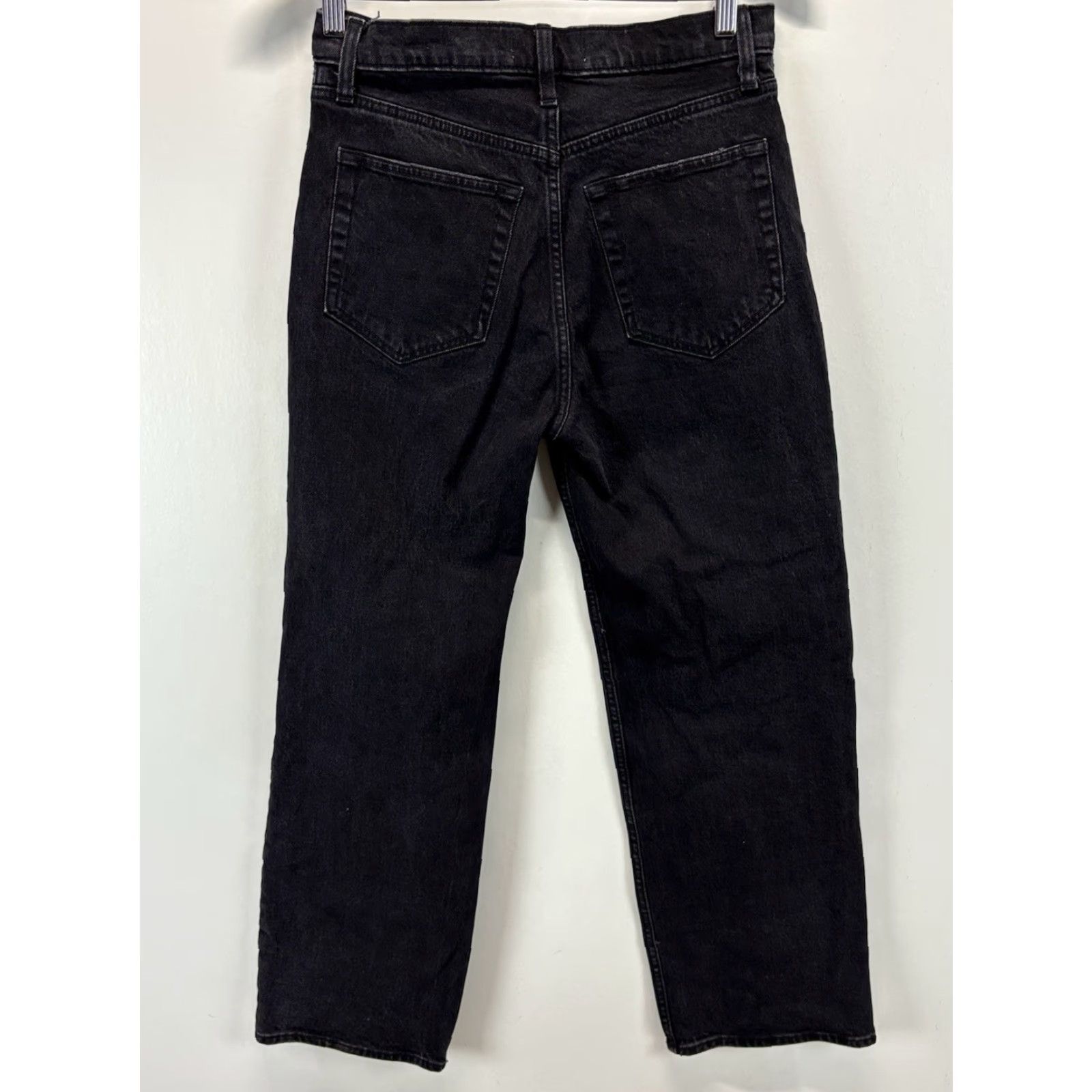 Abercrombie & Fitch Abercrombie & Fitch Women's Jeans 28 High Rise Relaxed Straight Distressed 90s Black Denim Size 28" / US 6 / IT 42 - 3 Thumbnail