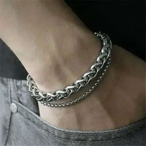 Other Hip-hop Thick Stainless Steel Bracelet Size ONE SIZE - 1 Thumbnail