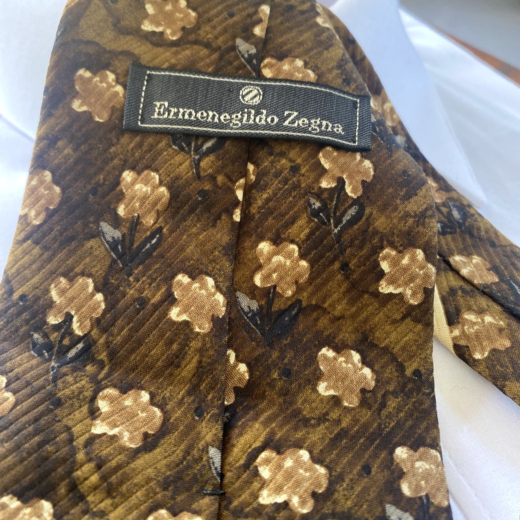 Ermenegildo Zegna Ermenegildo Zegna Beautiful brown floral silk tie Size ONE SIZE - 4 Thumbnail