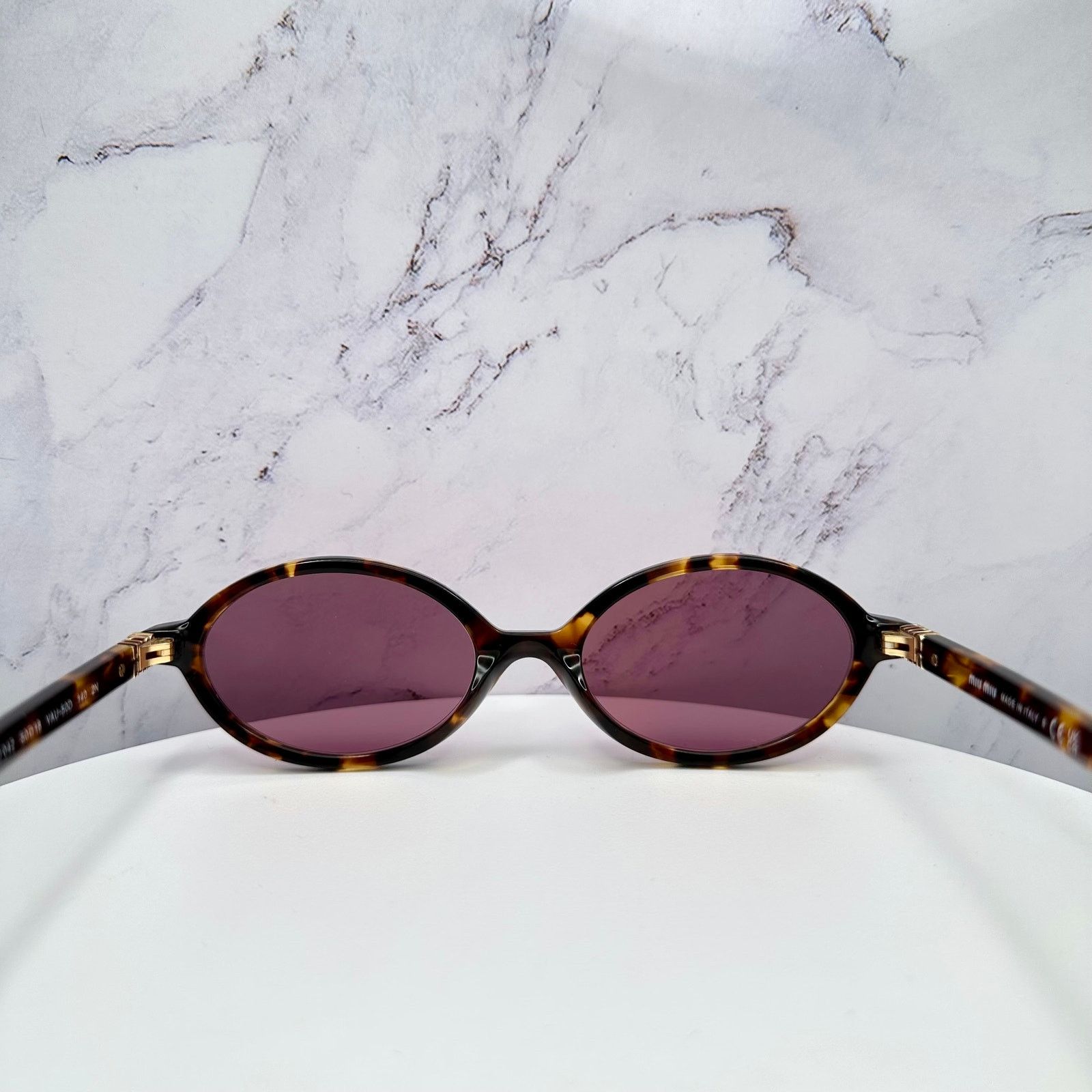 Miu Miu MIU MIU Sunglasses New Brown Gold Metal Logo Authentic Size ONE SIZE - 15 Thumbnail