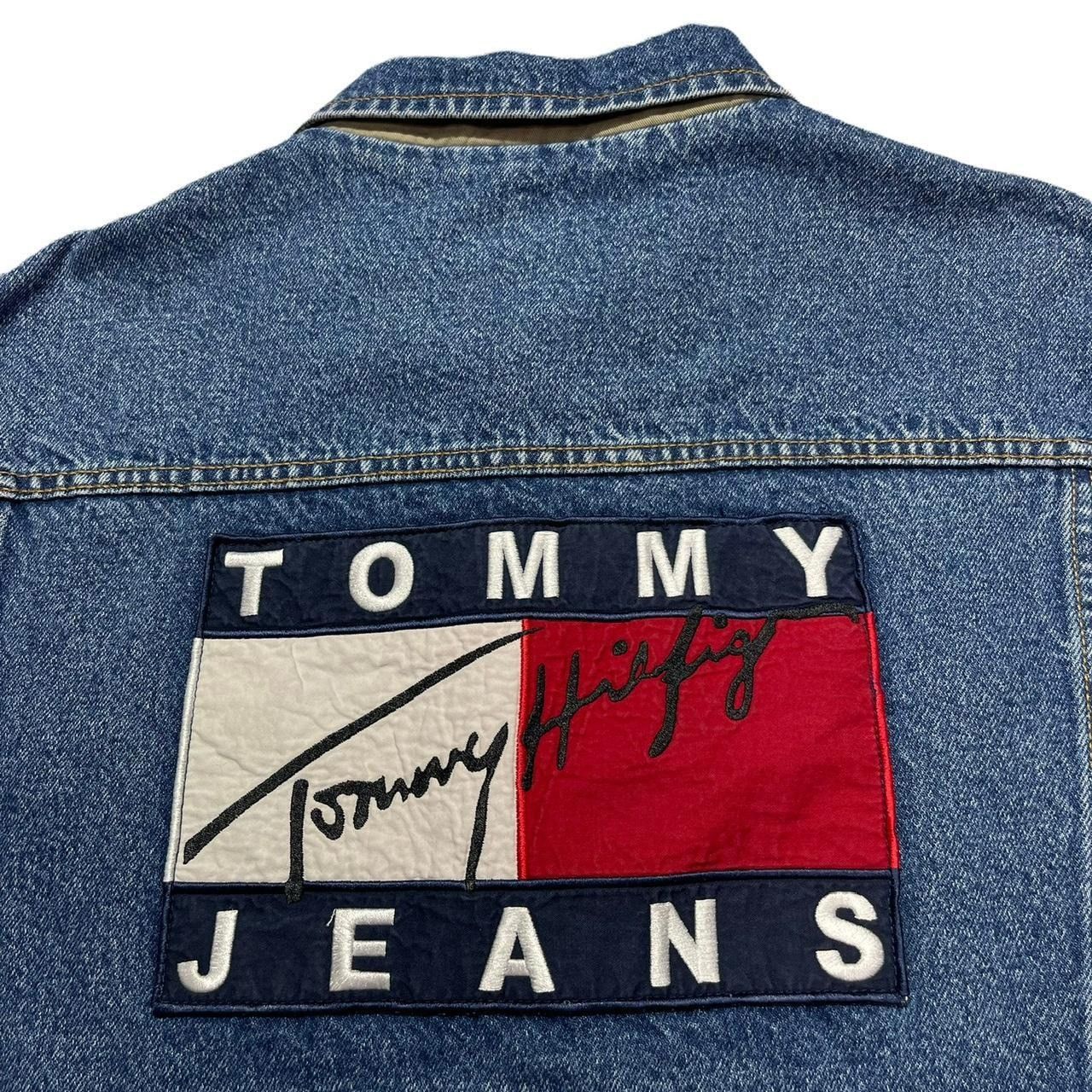 Tommy Hilfiger × Vintage Vintage Tommy Hilfiger Big Flag Denim Jacket Size US XL / EU 56 / 4 - 4 Thumbnail