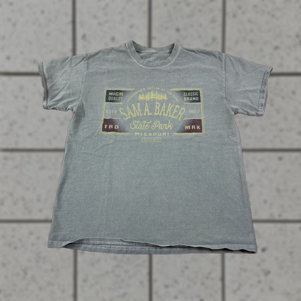 Vintage Blue 84 Sam A Baker Missouri State Park T Shirt Green L Men Short Sleeve Regular Size Large Size US L / EU 52-54 / 3 - 1 Thumbnail
