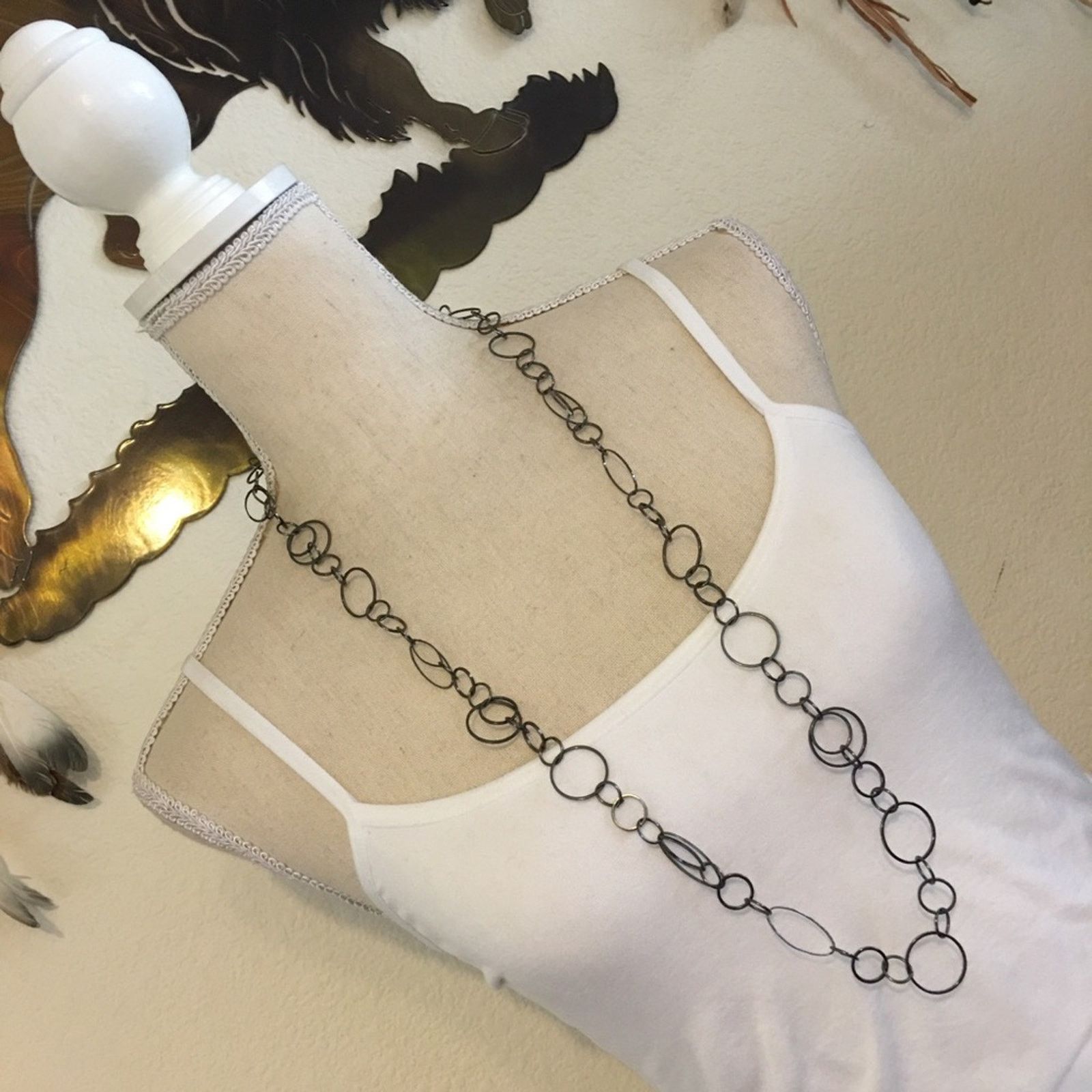 Jewelry NY&Co dark chrome chain link long necklace Size ONE SIZE - 3 Thumbnail