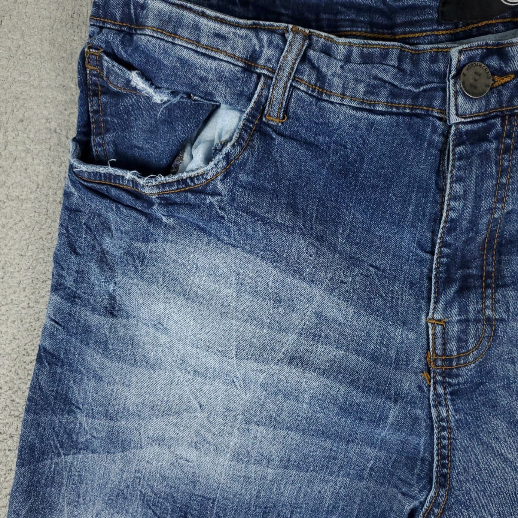 Jordan Craig Jordan Craig Shorts Mens Size 40 Blue Stretch Denim Bermuda 5-Pocket Pocket Jeans Cargo Style Regular Rise Mid Front Flat Front Shirt? Size US 40 / EU 56 - 2 Thumbnail