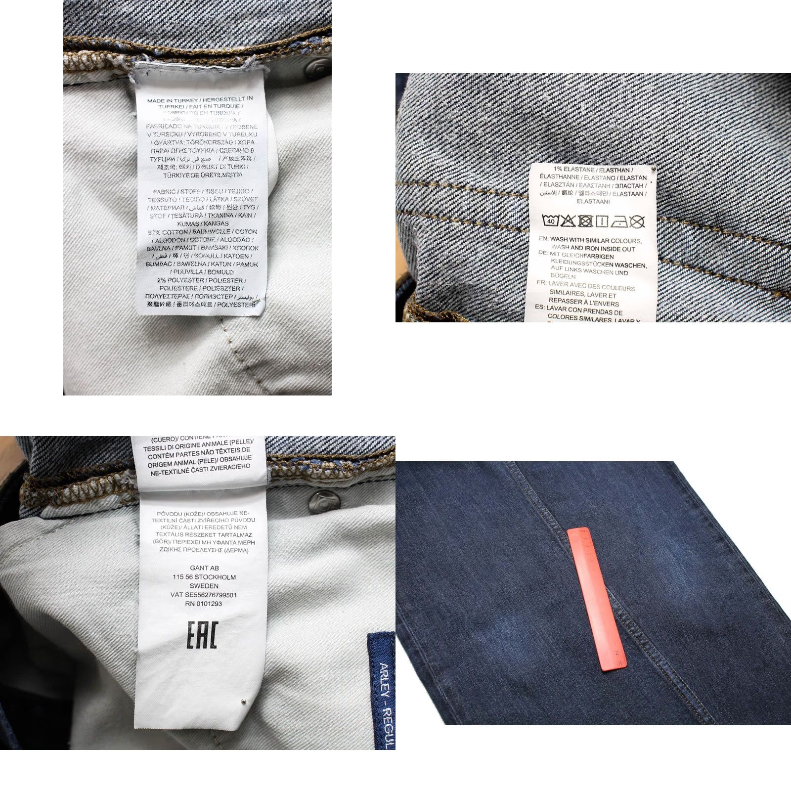 Gant GANT Jeans Arley-Regular Men's W32/L34 Faded Zip Fly Denim Blue Size US 32 / EU 48 - 8 Thumbnail