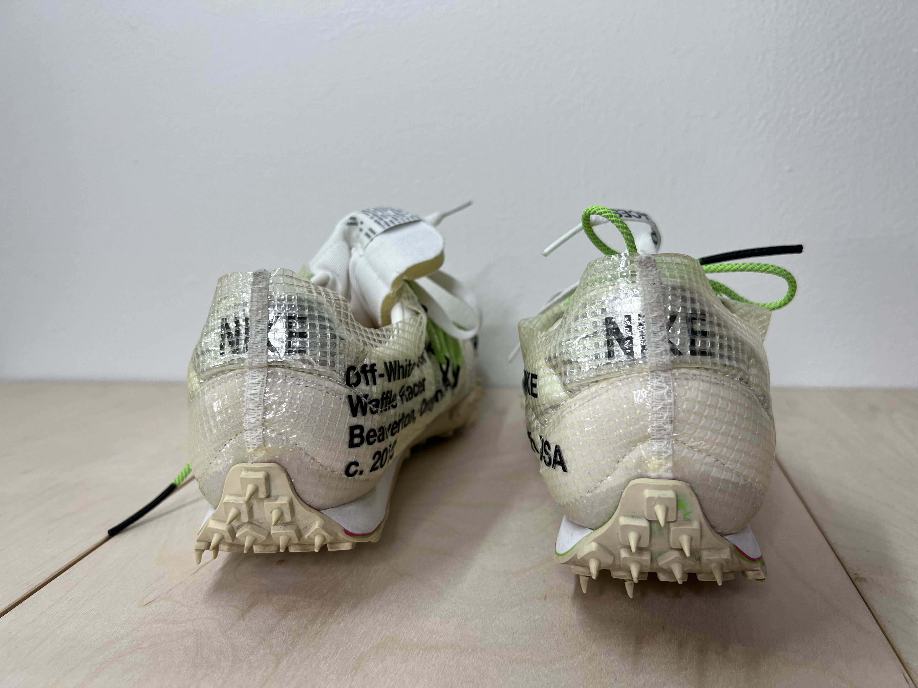 Nike Nike Off-White x Waffle Racer 'Electric Green' Size US 11 / EU 44 - 2 Thumbnail