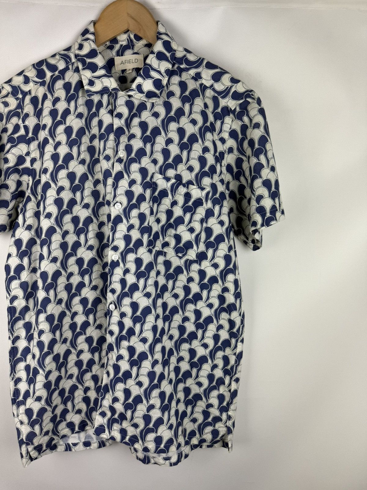Far Afield Afield Men’s Short Sleeve Linen Patterned Button Up Shirt Size US M / EU 48-50 / 2 - 3 Thumbnail
