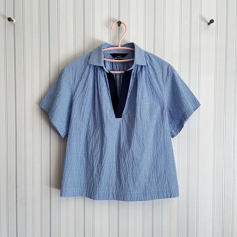 Comme des Garcons Comme des Garçons Blue Smocked Summer Top - dmc Size US M / EU 48-50 / 2 - 1 Thumbnail