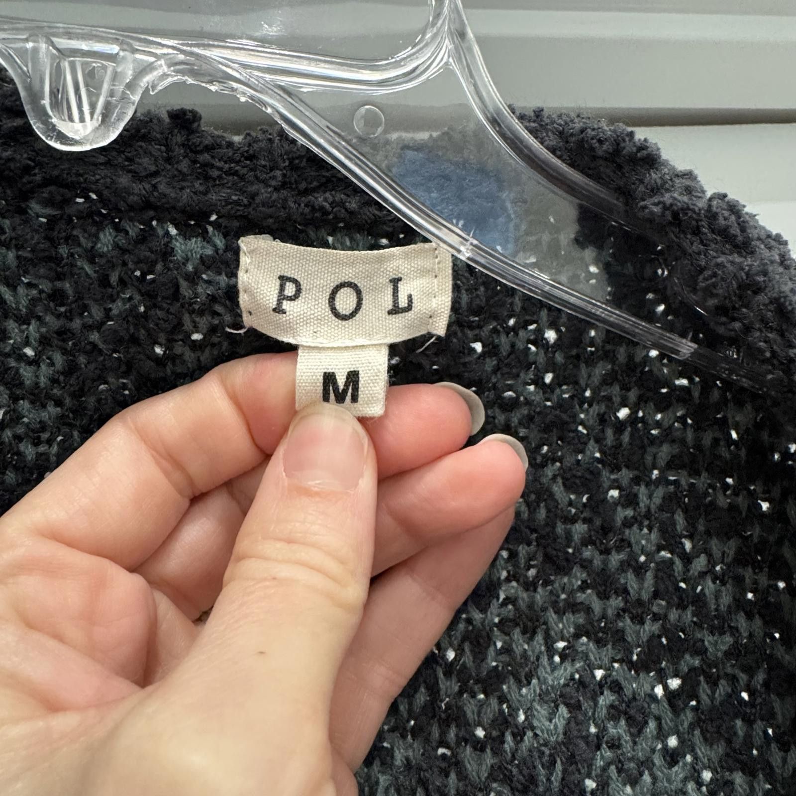 Polo Ralph Lauren POL Medium Black and Gray Patterned Open Front Sweater Cardy Size M / US 6-8 / IT 42-44 - 3 Thumbnail