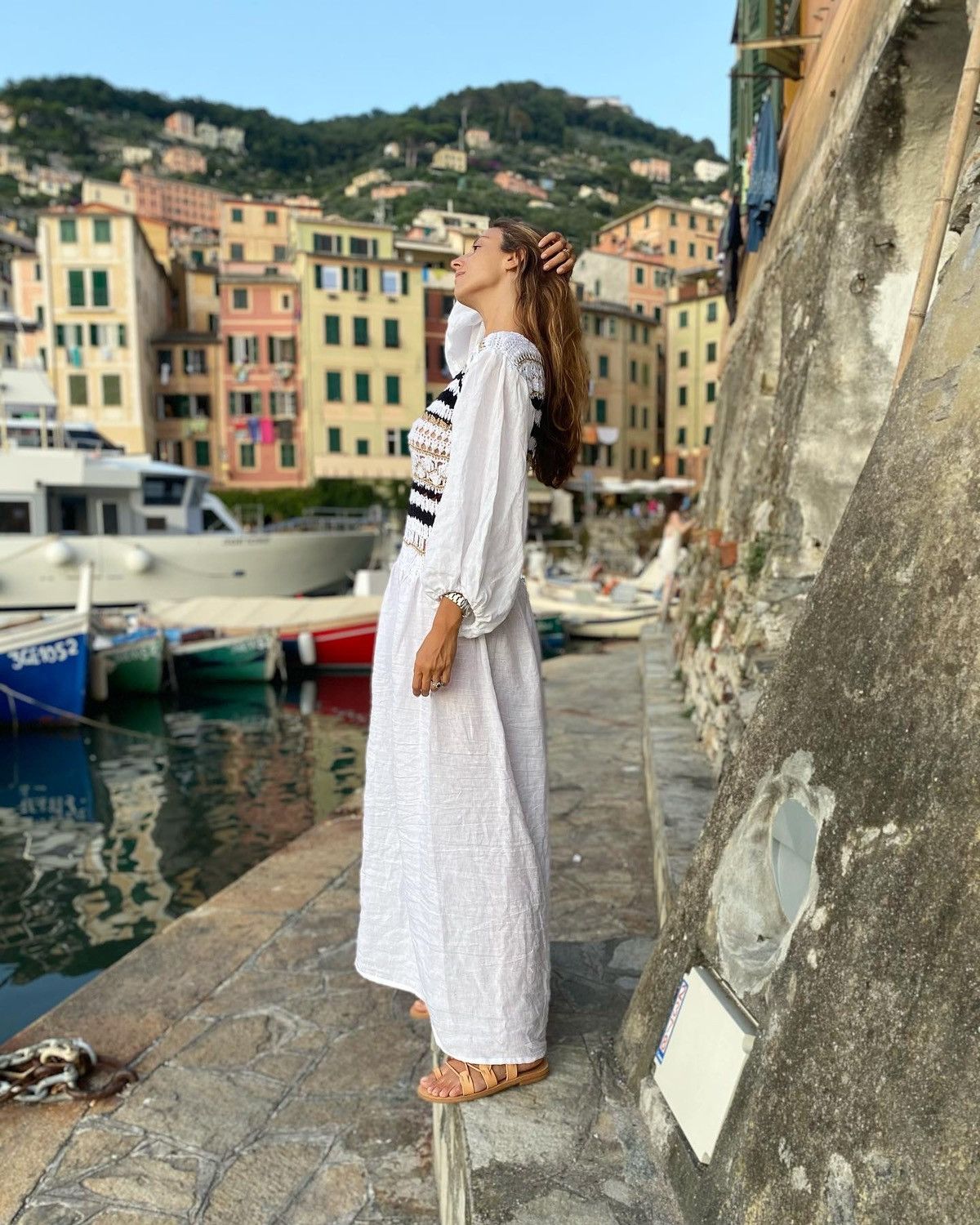 Other NINALEUCA Crochet Boho Dress–White Linen Maxi with Knit Top Size M / US 6-8 / IT 42-44 - 2 Thumbnail