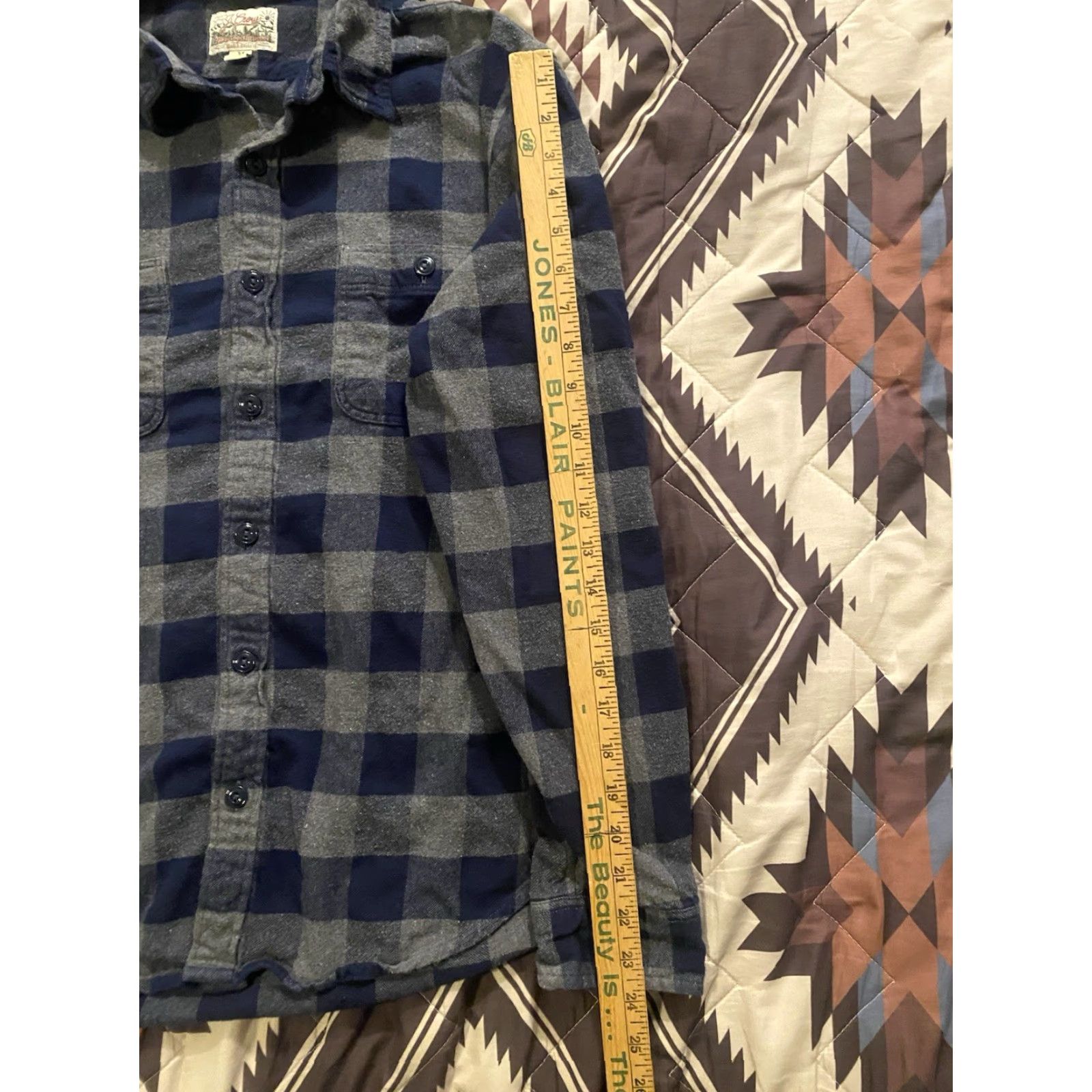 J.Crew J.CREW Shirt Plaid Button-Up Long Sleeve Blue/Gray Medium Regular Mens Vintage No Size US M / EU 48-50 / 2 - 6 Thumbnail