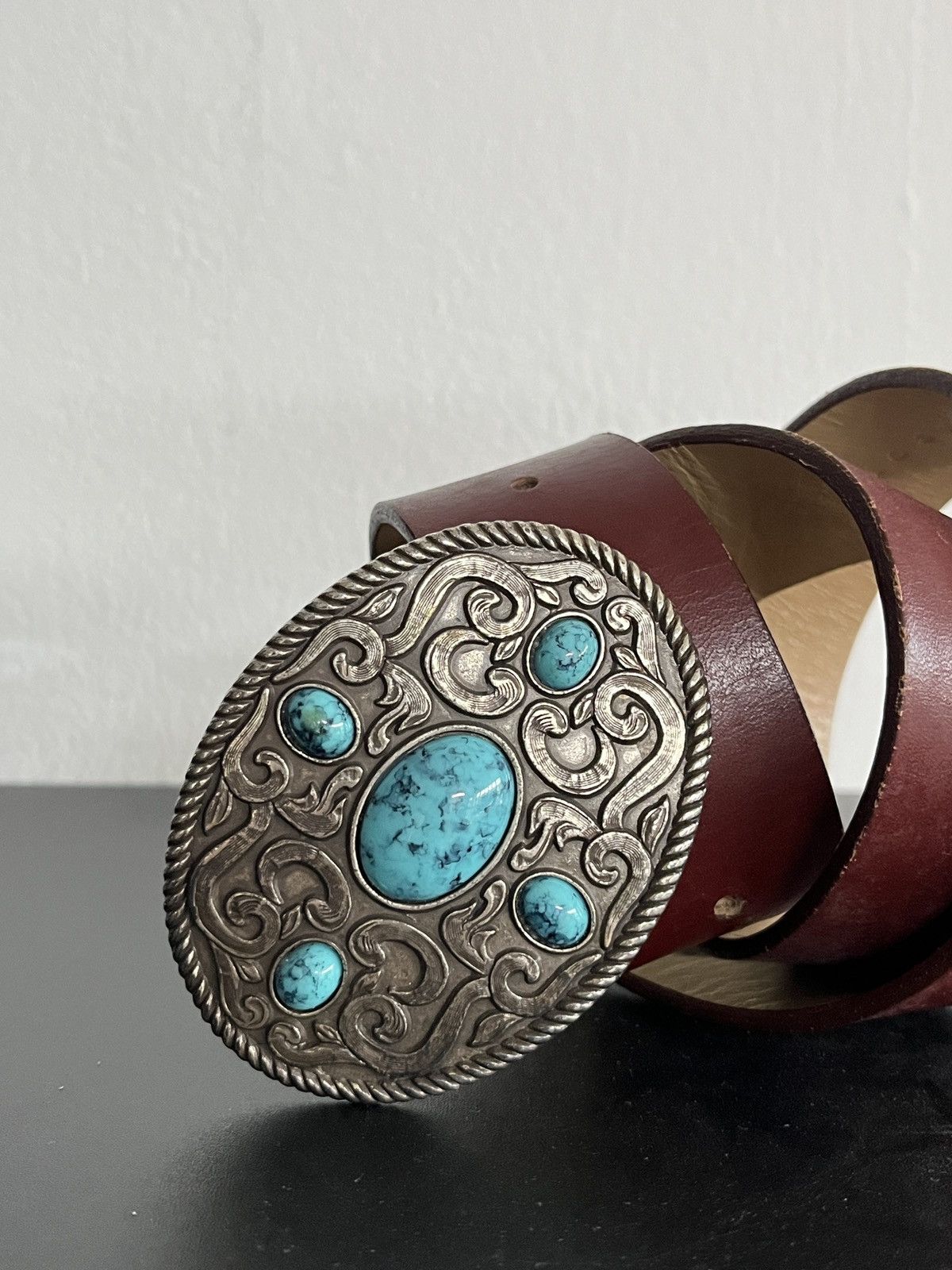 Tornado Mart Theory Genuine Leather Western Belt Tornado Mart Style Size 30 - 3 Thumbnail