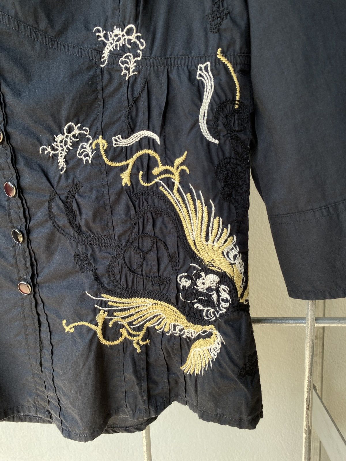 Diesel DIESEL Black Embroidered Button-Up Shirt Size XS / US 0-2 / IT 36-38 - 11 Thumbnail