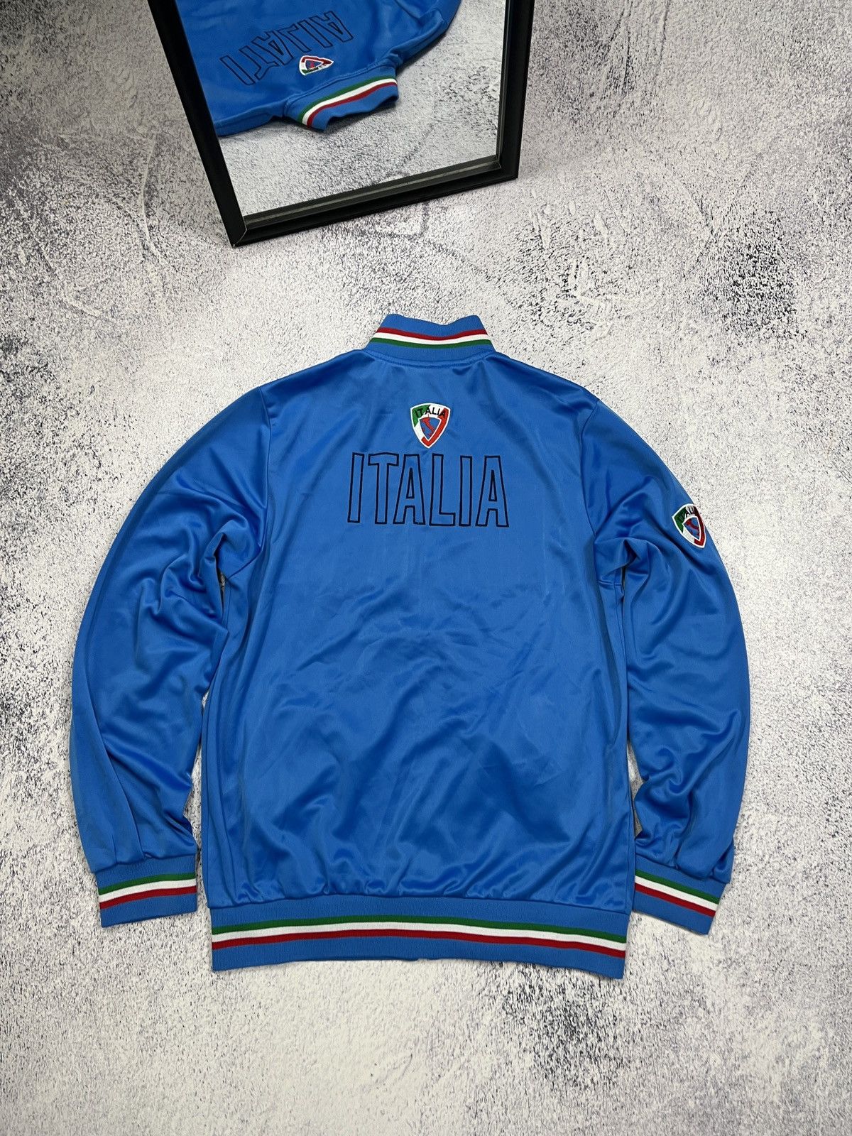 Vintage Italia Big Logo Hype Track Jacket Rare Italy Drill Blockcore Size US L / EU 52-54 / 3 - 9 Thumbnail