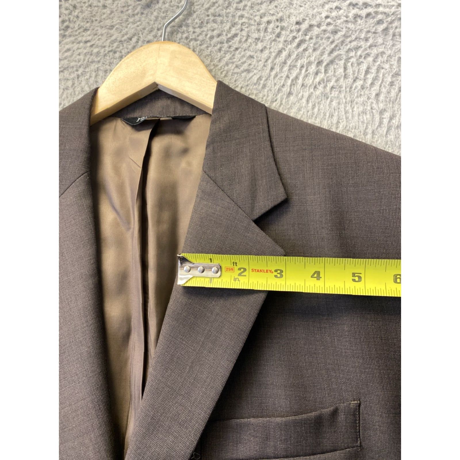 Jos. A. Bank VINTAGE Jos. A. Bank Men's Wool Blazer 40R Brown Single-Breasted Two-Button Sport Coat Jacket Size 40R - 7 Thumbnail