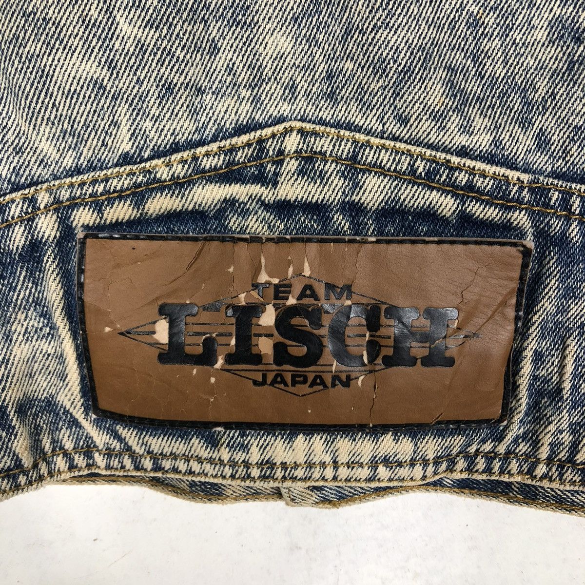 Japanese Brand 🔥CROPPED ACID WASH BIKER JACKET DENIM TEAM LISCH JAPAN Size US M / EU 48-50 / 2 - 17 Thumbnail