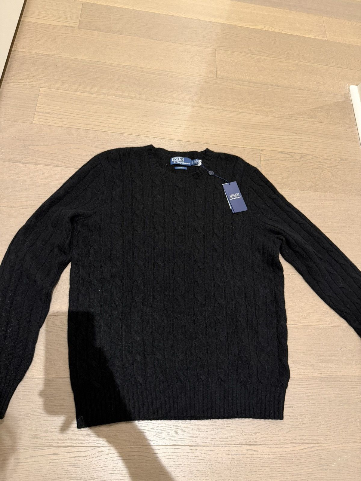 Polo Ralph Lauren Ralph Lauren The Iconic Cable Knit Cashmere Sweater (Black) Size US L / EU 52-54 / 3 - 1 Thumbnail