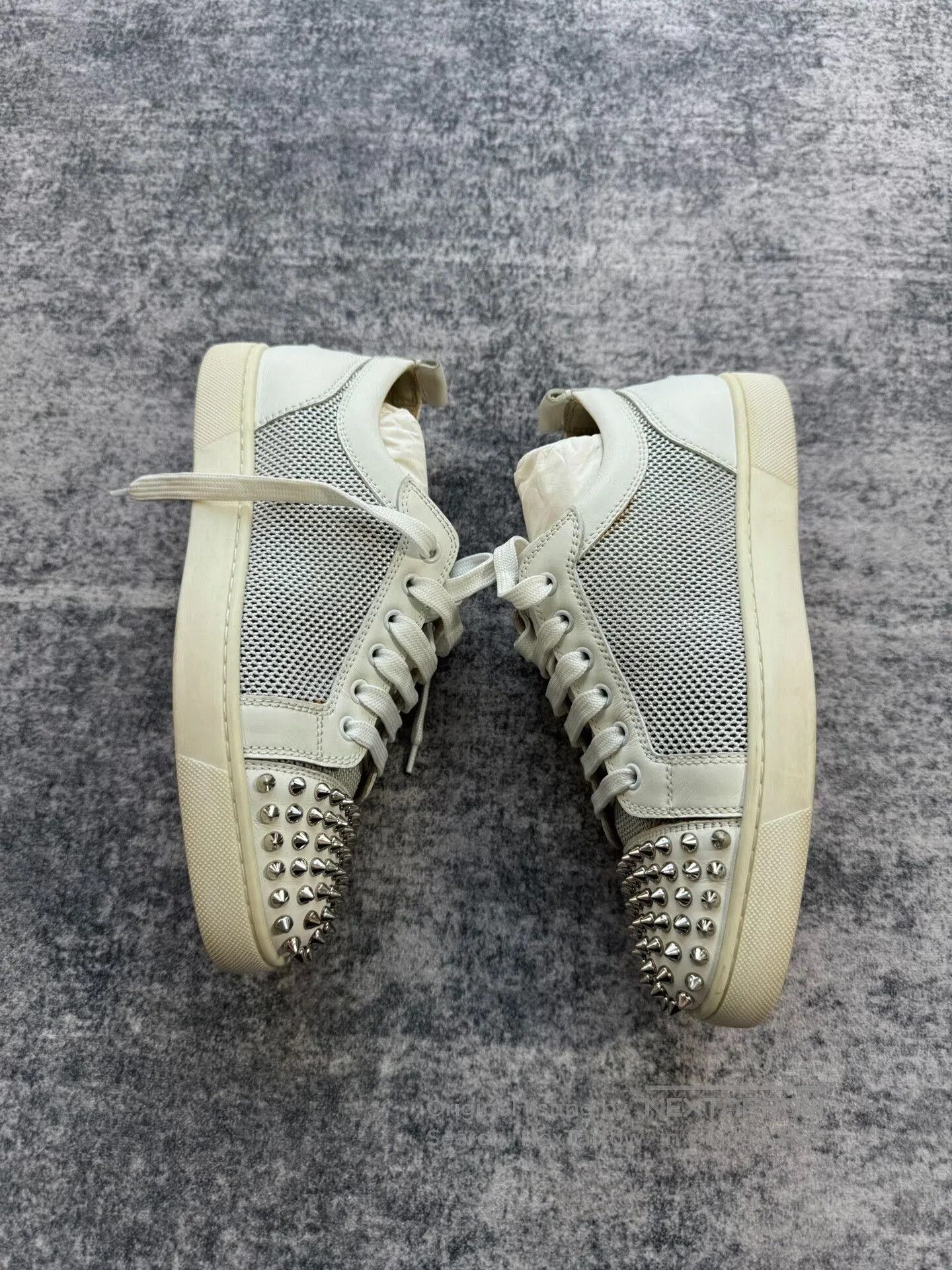 Christian Louboutin Christian Louboutin White Studded Sneakers. Size US 9.5 / IT 39.5 - 3 Thumbnail