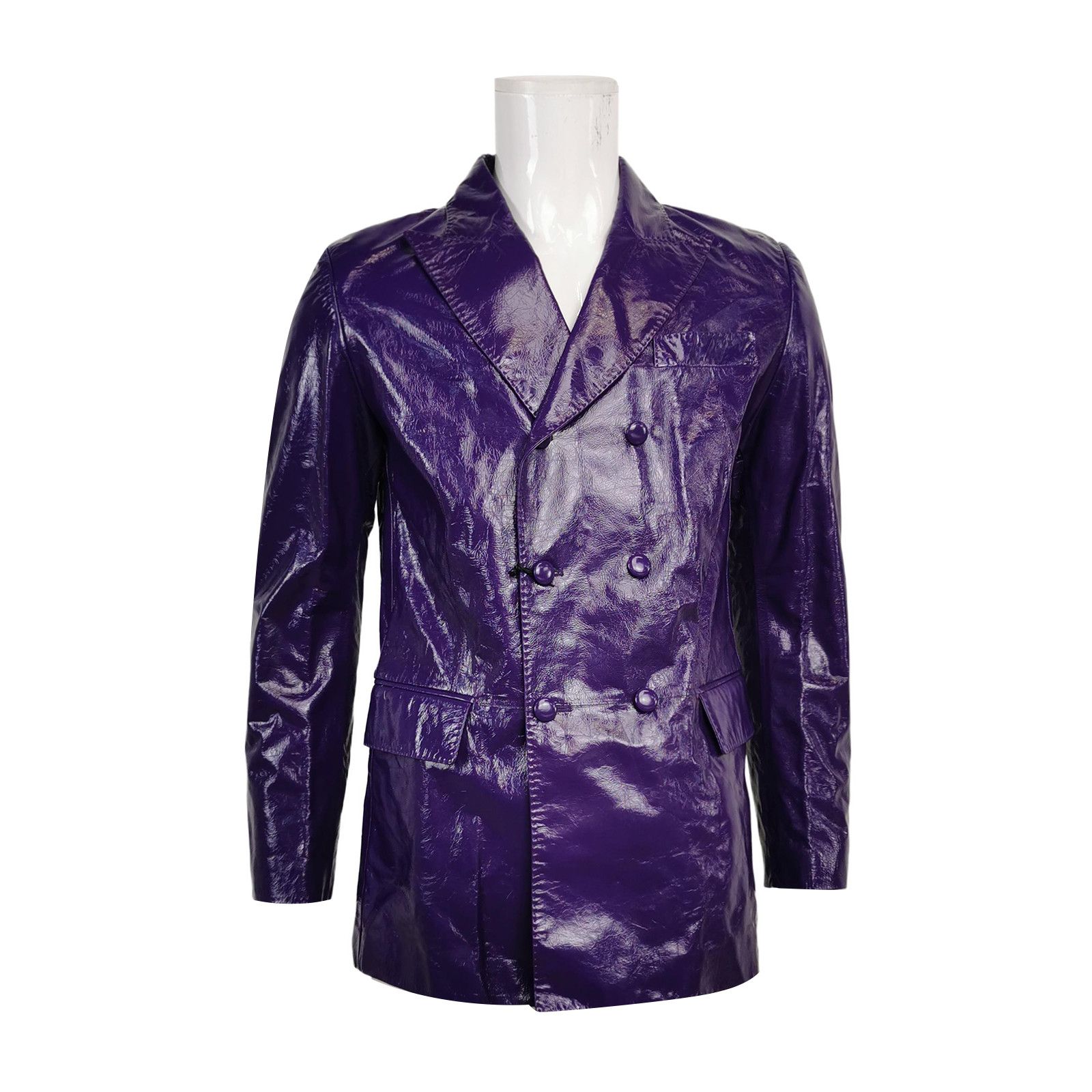 Gucci Gucci Purple Double Breasted Leather Jacket 46 Size US S / EU 44-46 / 1 - 1 Thumbnail