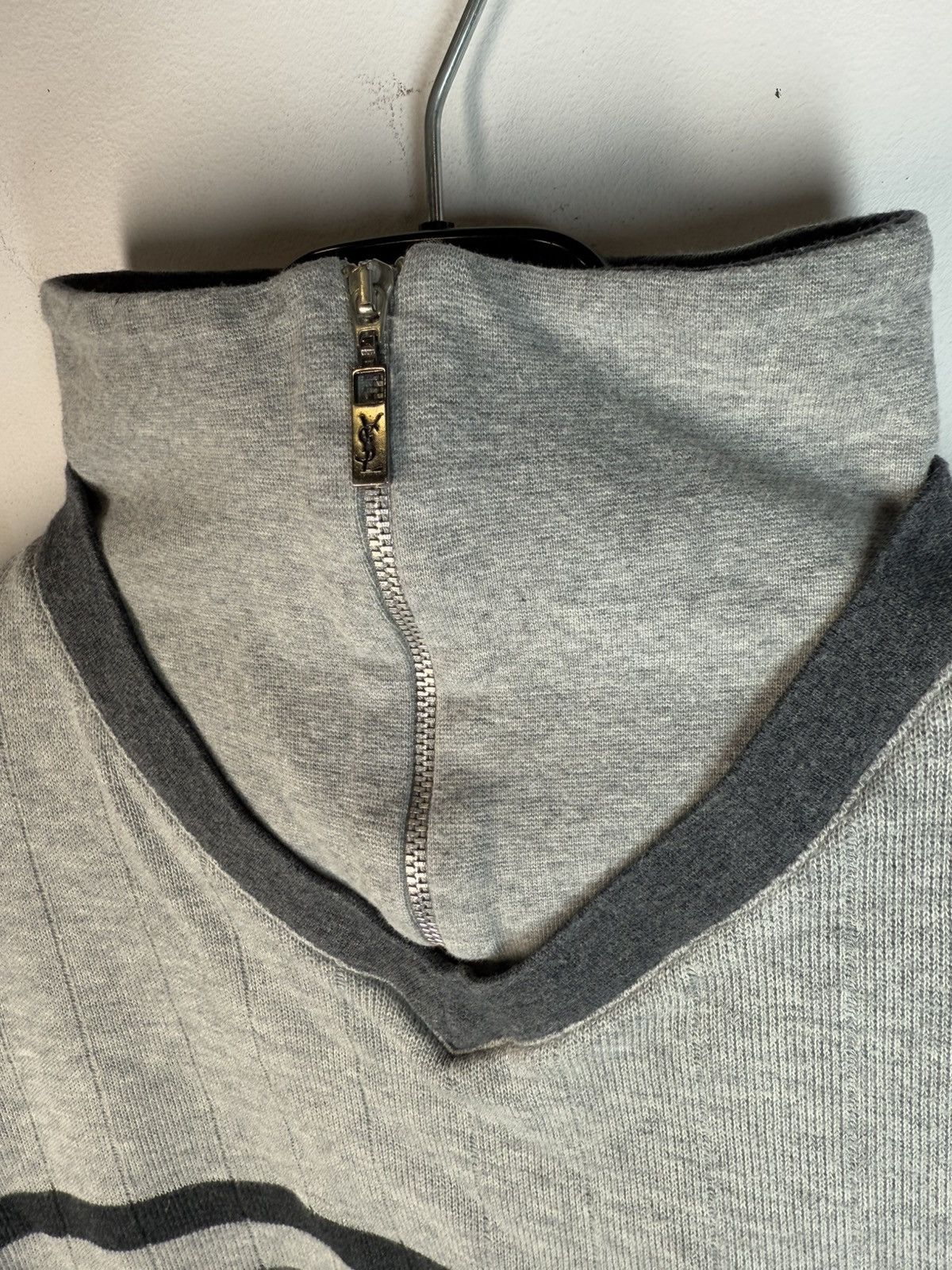 Yves Saint Laurent 90’s YSL Sweatshirt 1/4 Zip Up Vintage Sweater Old Money y2k Size US XXL / EU 58 / 5 - 18 Thumbnail