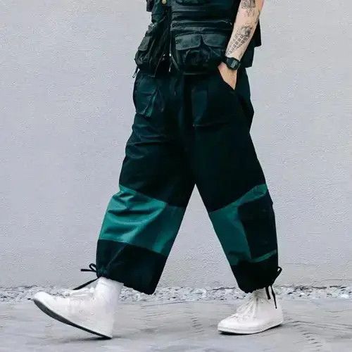 Other 20SS Simple Blue Japan Black Patchwork Worker Pants Size US 32 / EU 48 - 4 Thumbnail