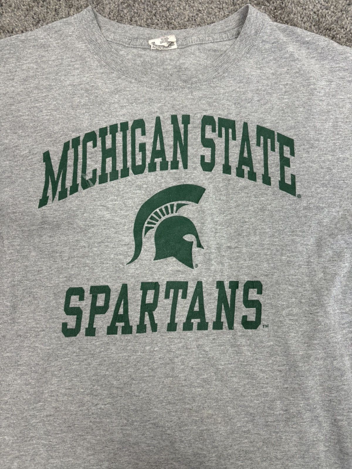Vintage Gray msu michigan state spartans spellout logo tshirt Size US S / EU 44-46 / 1 - 2 Thumbnail