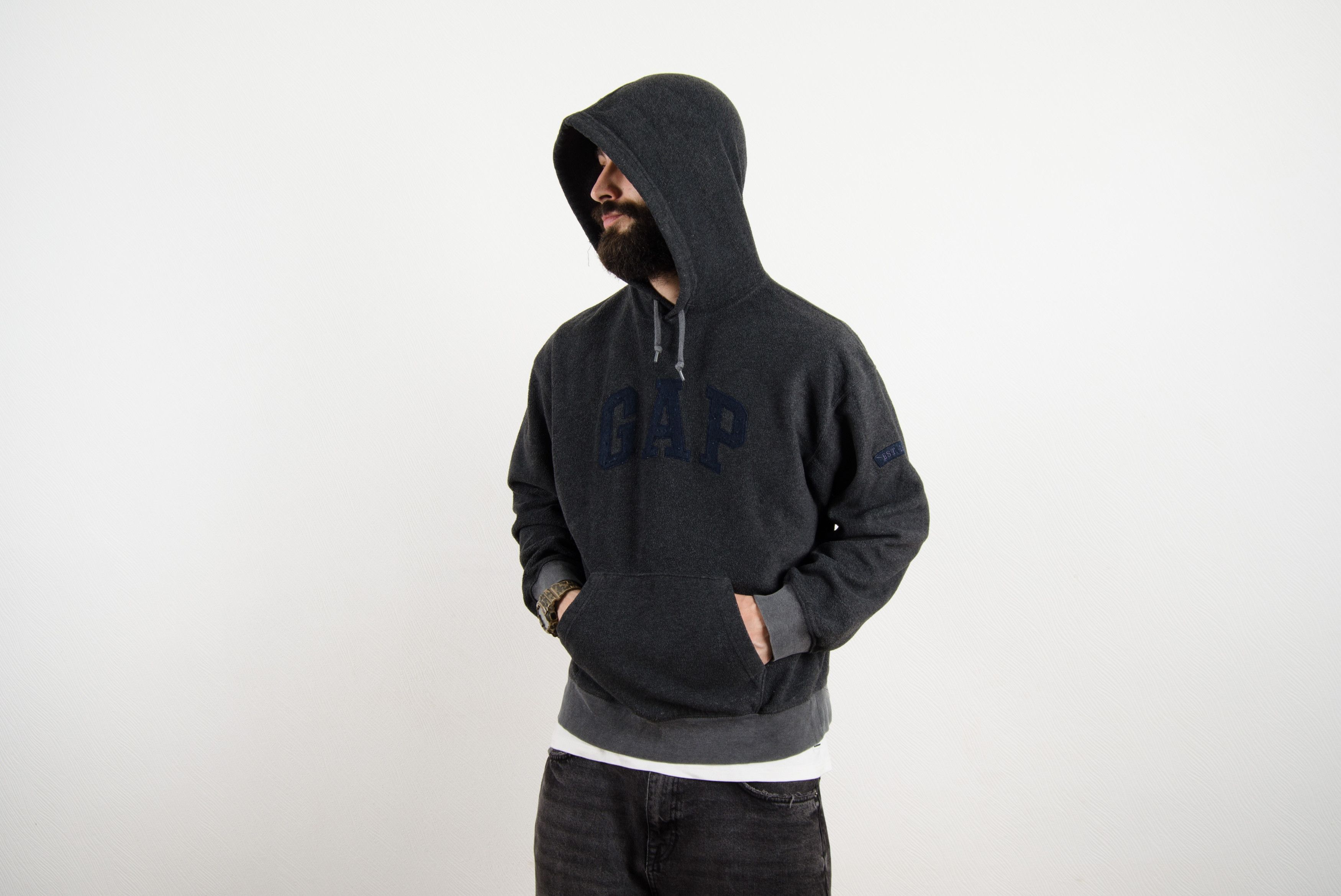 Gap Vintage Gap Fleece Hoodie Big Logo Size US L / EU 52-54 / 3 - 1 Thumbnail