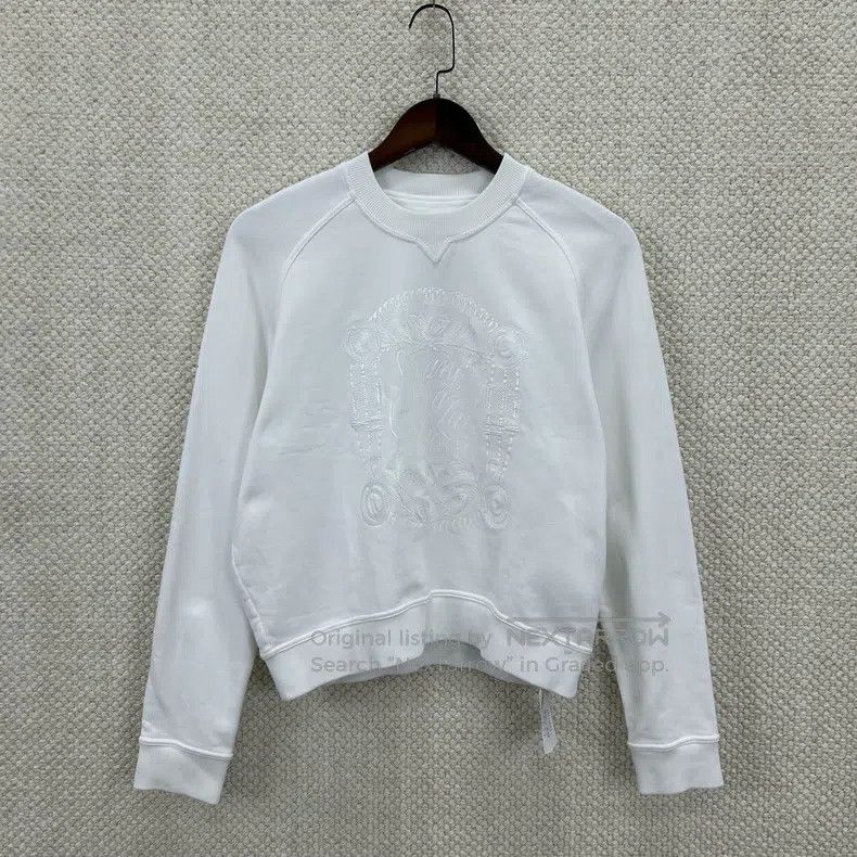 Hermes Hermes White Embroidered Floral Sweatshirt Size XS / US 0-2 / IT 36-38 - 1 Thumbnail