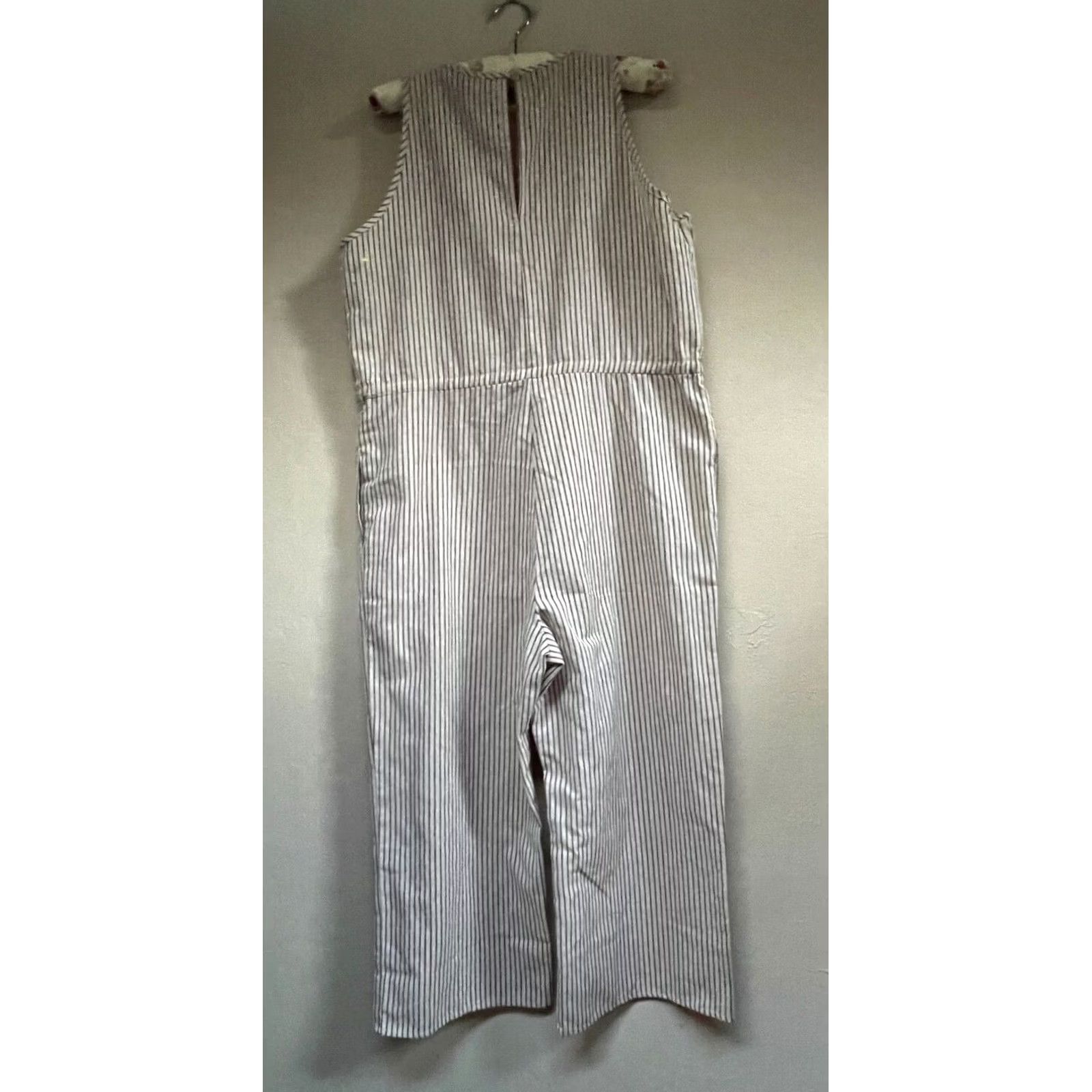 Drew Drew Womens Striped V-Neck Sleeveless Wide-Leg Jumpsuit Large Size 36" / US 14 / IT 50 - 2 Thumbnail