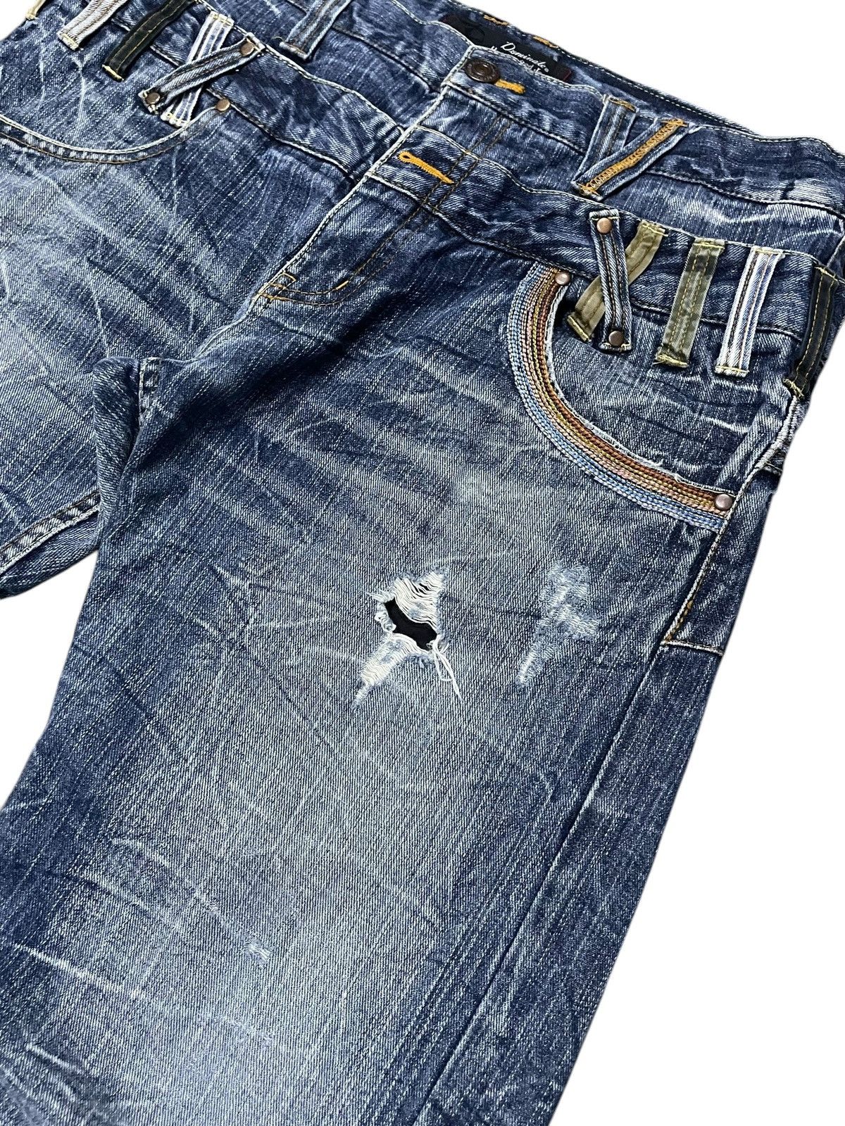 5351 POUR LES HOMMES × Japanese Brand × Tornado Mart DOMINATE Double Waist Spiral Honeycomb Wash Jeans Size US 34 / EU 50 - 7 Thumbnail