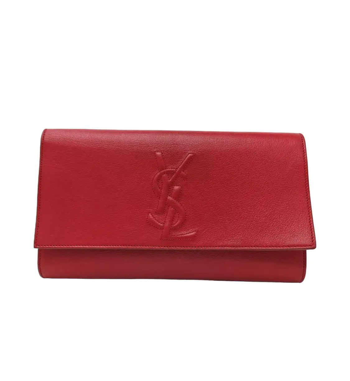 Saint Laurent Paris Saint Laurent Paris YSL BELLE JOUR rose redcowhide leather clutch gold hardware Size ONE SIZE - 1 Thumbnail