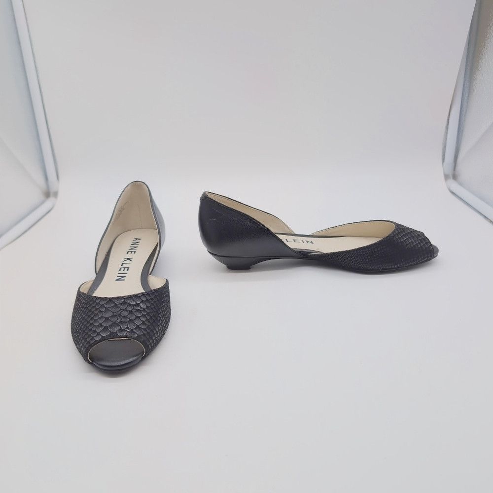 Anne Klein Anne Klein Sz 7 Black Leather Low Heels Fanetta Size US 7 / IT 37 - 9 Thumbnail