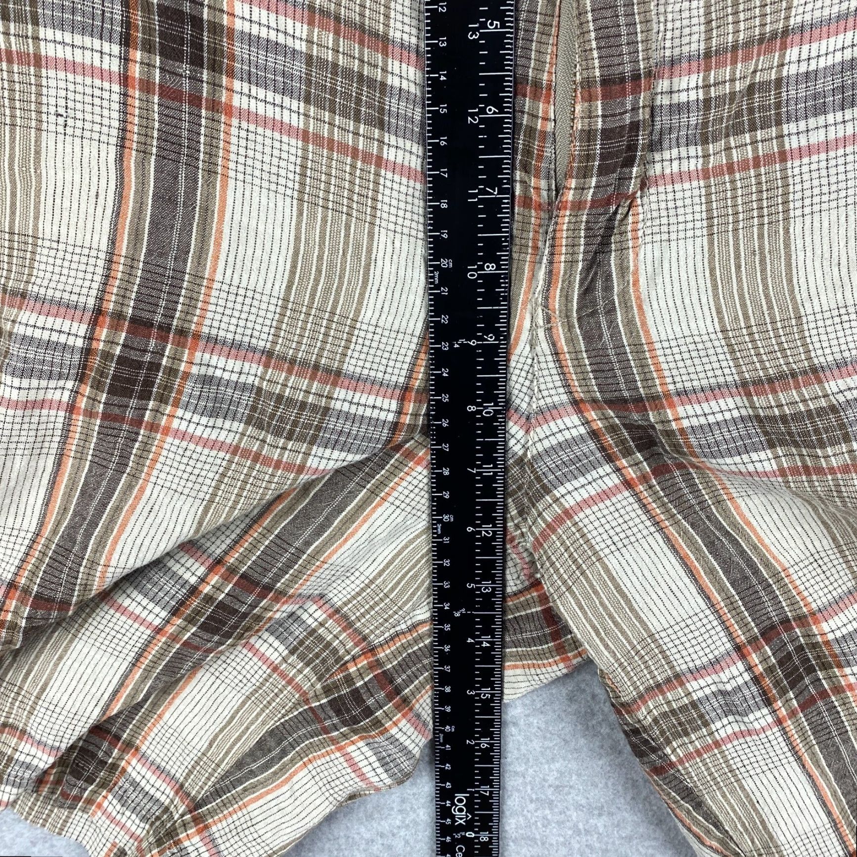 Tommy Bahama Tommy Bahama Shorts Mens 38 Brown Ivory Silk Linen Plaid Button Pocket Size US 38 / EU 54 - 6 Thumbnail