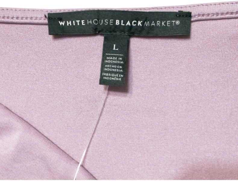 White House Black Market White House Black Market Cold Shoulder Drape Neck Top Pink Size L / US 10 / IT 46 - 3 Thumbnail