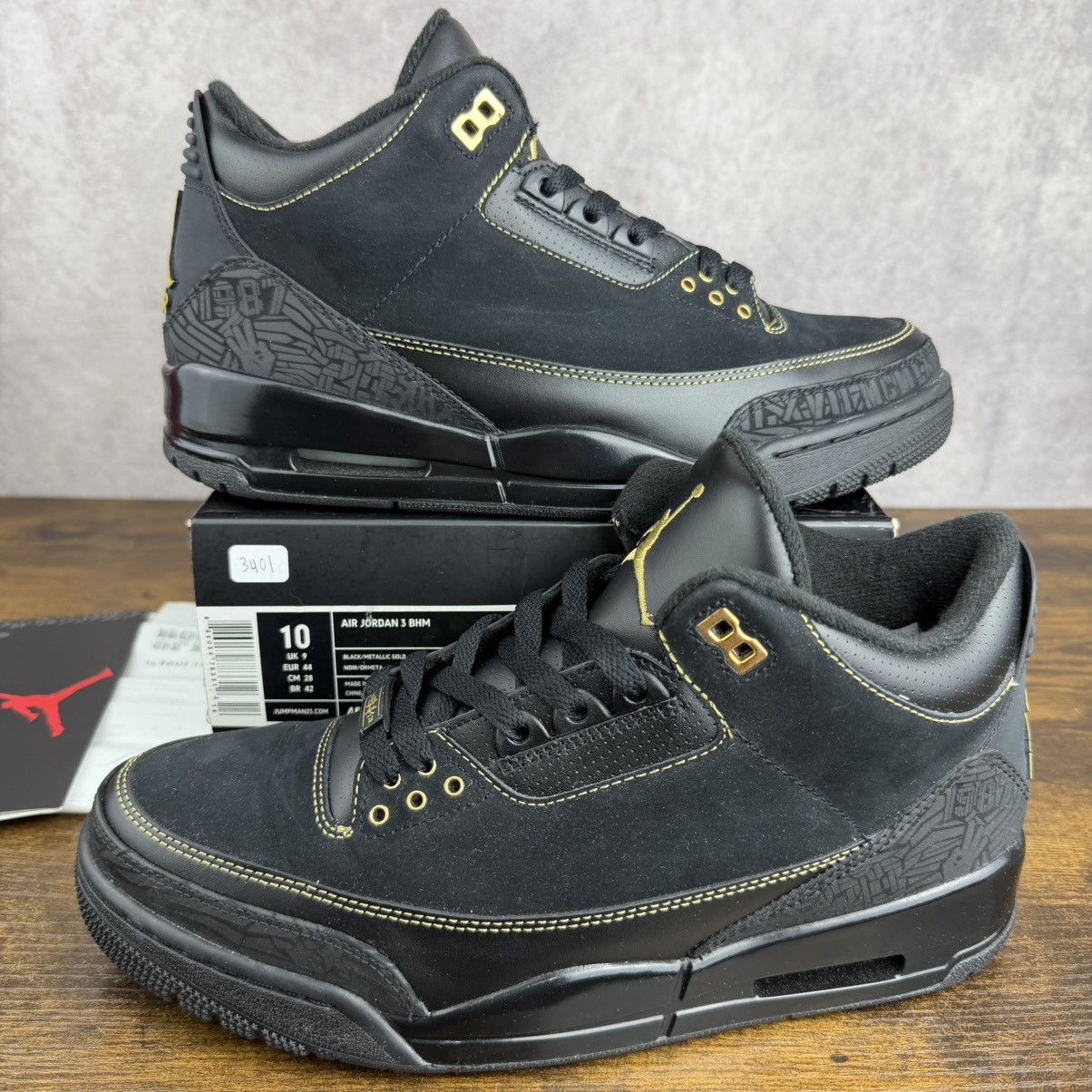 Jordan Brand Air Jordan 3 Retro Black History Month Size 10 455657-001 OG Size US 10.5 / EU 43-44 - 2 Thumbnail