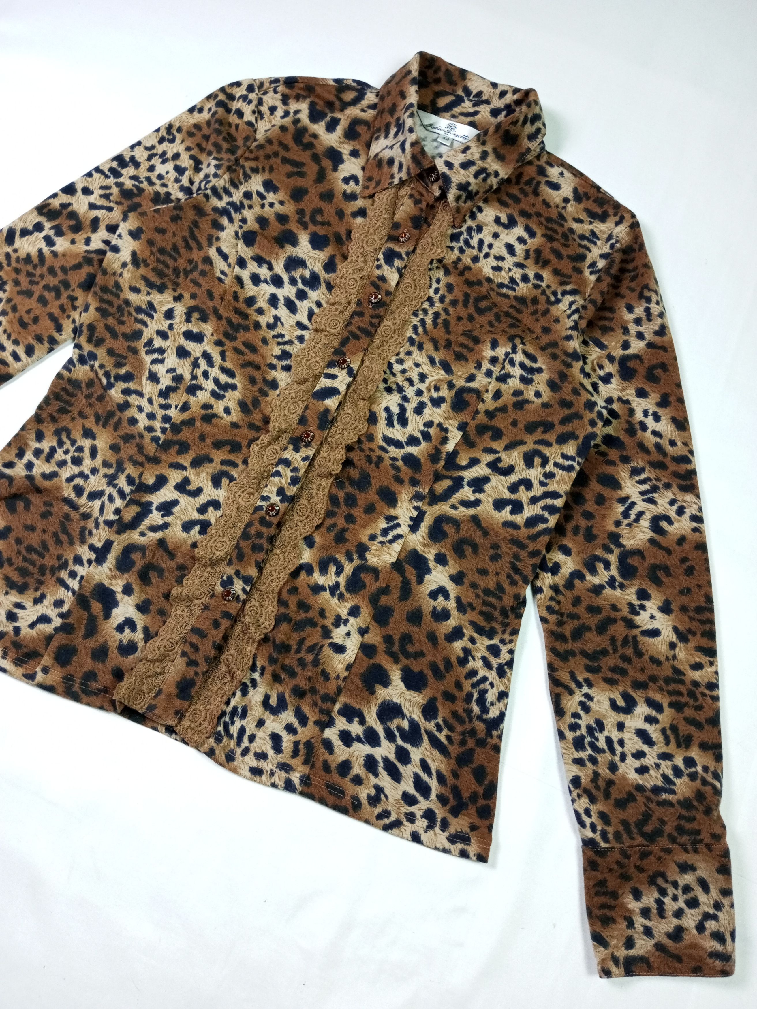 Designer × Japanese Brand Vintage leopard print button up blouses Size M / US 6-8 / IT 42-44 - 2 Thumbnail