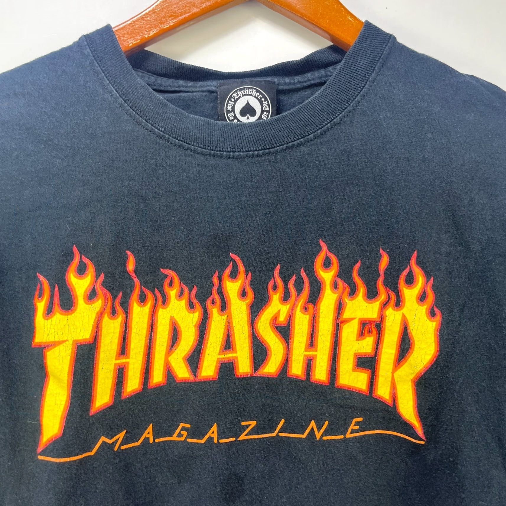 Thrasher VINTAGE Thrasher Flame Logo Faded LS Shirt S Black 90s Mens Thrasher Shirt Vintage Camouflage Logo Size US S / EU 44-46 / 1 - 3 Thumbnail
