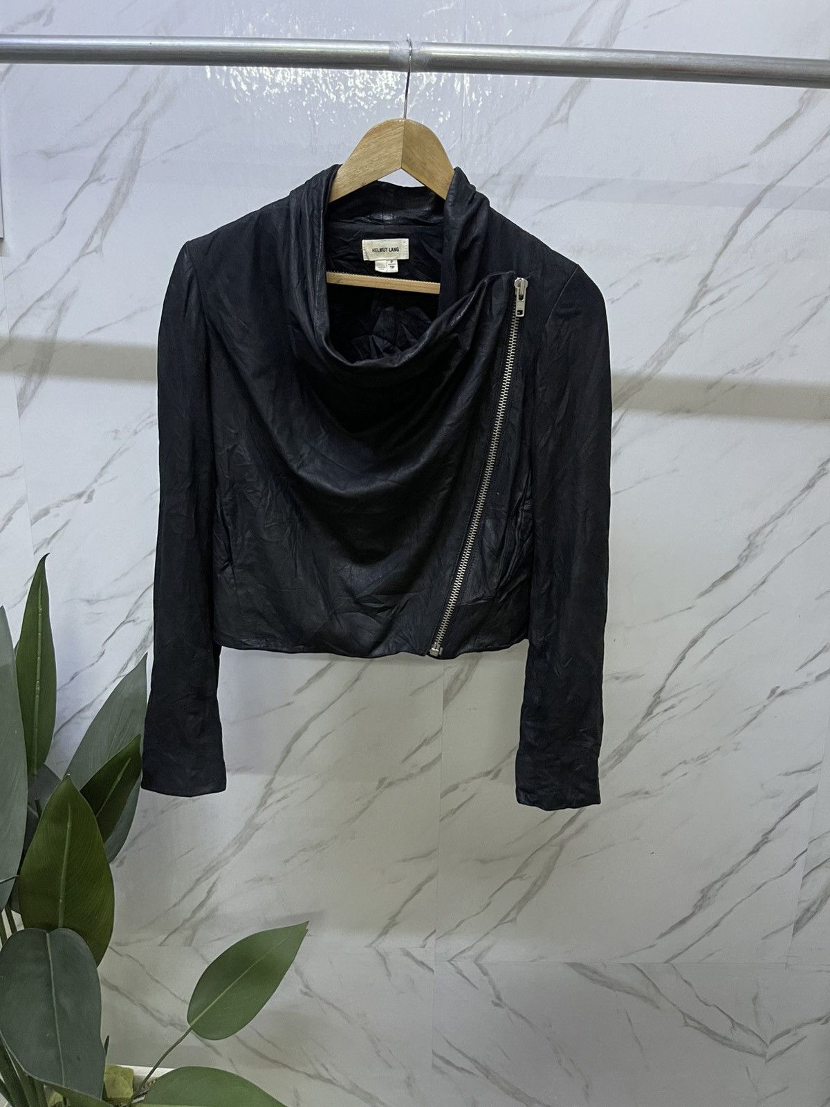 Helmut Lang Helmut Lang Draped Front Asymmetri-cal Lambskin Leather Size S / US 4 / IT 40 - 3 Thumbnail